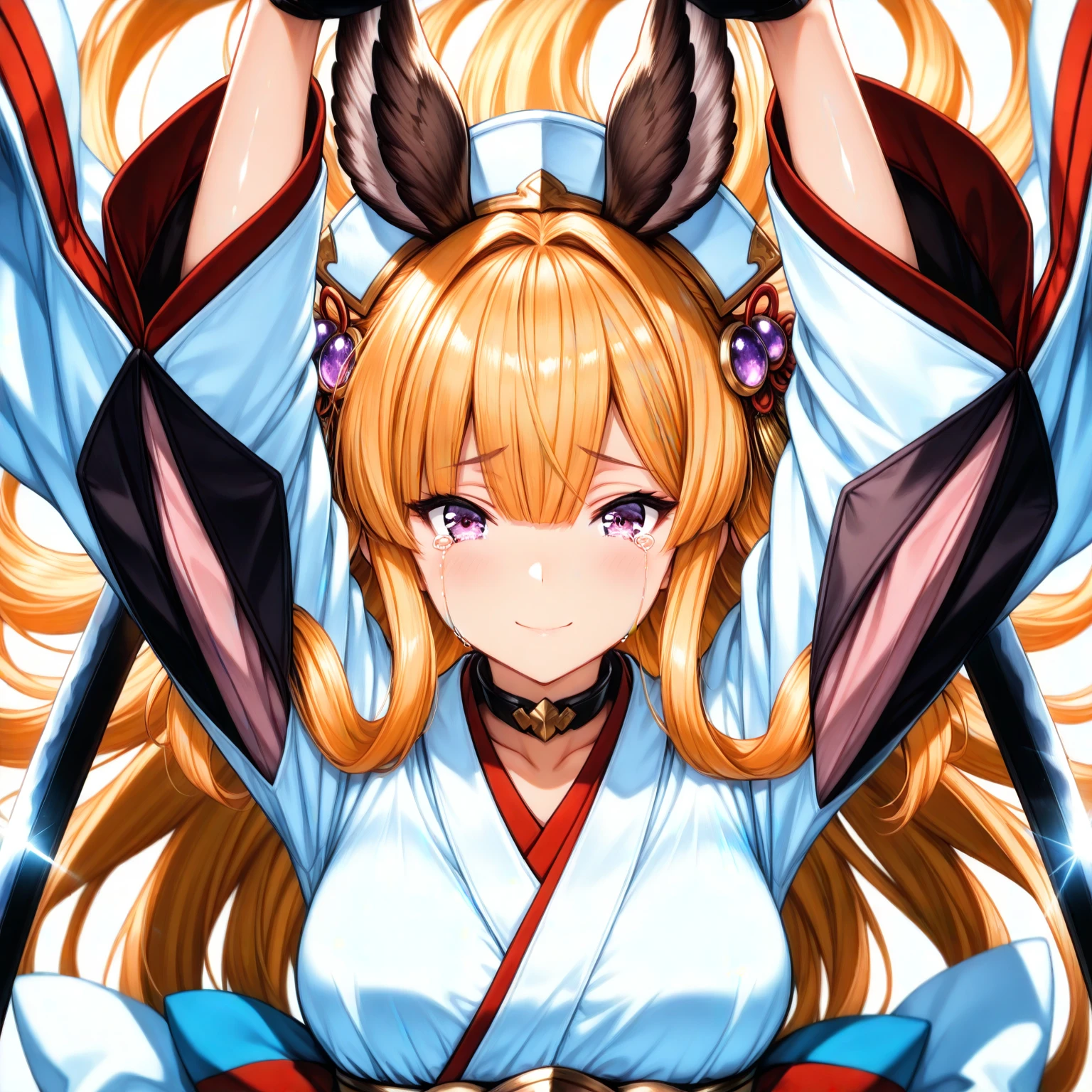 ((Highest quality)), ((masterpiece)), (detailed), （Perfect Face）、The woman is Yuuki Asuna, with light brown, semi-long hair and a Hannya mask covering her entire face.