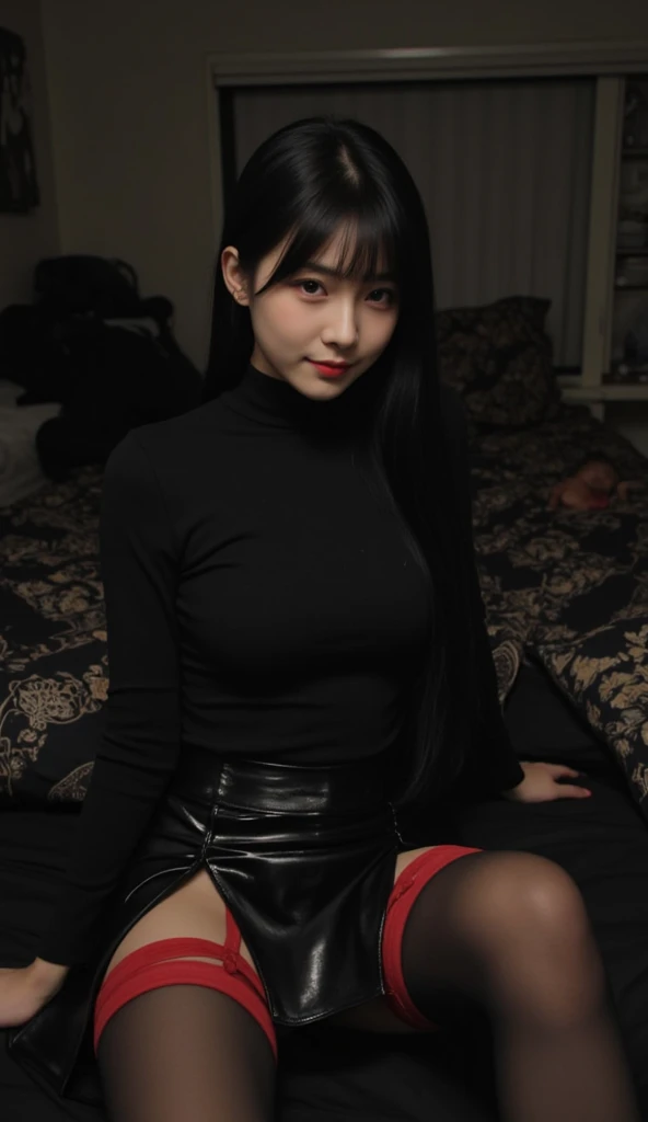 ((High nsfw)), (((nfsw : 1.3))), (((pornography))), ((Incredibly stylish and beautiful)), ((Very detailed CG)), (realistic),(intricate details:1.2),(masterpiece:1.3),(top quality:1.4),(Ultra A high resolution:1.2), 8K resolution, very detailed expression, studio soft light, vivid details, super detailing, complete anatomy, realistic skin texture, Realistic Shading, (Highly detailed CG Unity 16k wallpaper), (high quality), full body shot, 2 Male and 1 female, she is femsub, (korean), (her face being heavy make up), (((orgasm : 1.6))), (((moaning, shout: 1.6))), ((shoulder lengthed curly hair)), ((choker necklace, earring, femur, medium chest, Medium Body, very slim figure, slim waist, slim legs, she is raped violated by a men, she being sexually harassed by men, beautiful eyes, small nose, small head)), lying on bed, she worn torn pantyhose, (feminine dres),(realistic stockings), spread pussy, she is caught legs and thighs, cock inserted into her pussy, 1 Muscular man, night, Itaewon vip club room, Have sex, man and woman, insert dicks double penetration, sweating, shout, complete anatomy, Perfect human body structure, spooning sex pose, man grabbed her thighs, Her genitalia overflows with clear liquid,
