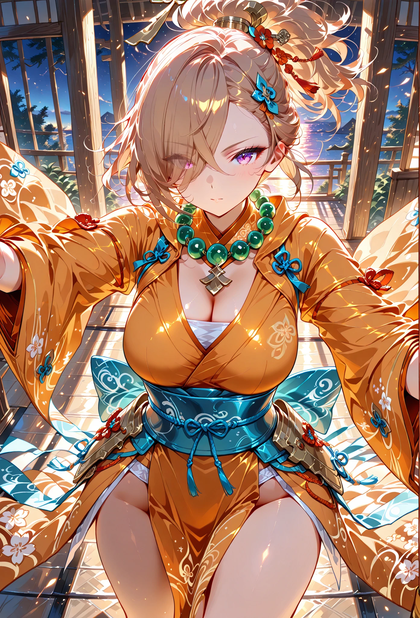 (NSTDA.:1.2), (10, beste-Qualit, master-piece: 1.4), ultra-high resolution, (lifelike, photorealistic portrait: 1.48), 25 years old, Cute Girl, (See through the microcolor bikini beetle:1.11), Famous Japanese actors, gigantic breasts, Blue Eyes, long-haired, Head tilt, cowboy shot, from the side, looking at the audience, expressionless, Beautiful lake, Zeiss 150mm F/ 2.8 Hasselblad, Love Fox Ear, In Japanese shrines, Whole body, foot, Ultra-Wide Angle