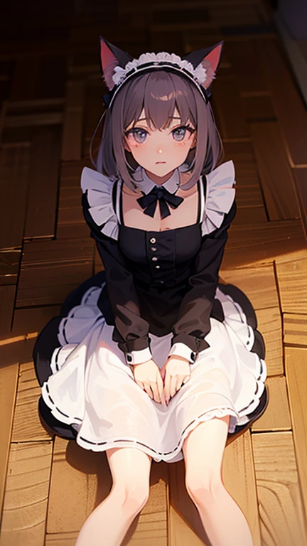 masterpiece, best quality.1girl,solo,from below,close up,(sitting:1.2),(white white background:1.5),shadow,bench, (crossed legs:1.2)
, jewelry, medium breasts, short hair,brown hair,brown eyes, hazawa tsugumi, black dress, puffy sleeves, (fishnets:1.4)(looking at viewer:1.2)
(hair bun:1.4),feet rings,white bow,leg rings,belt,frills,black high heels, grey gloves,earrings,own hands together,
embarrassed tears,expressionless,