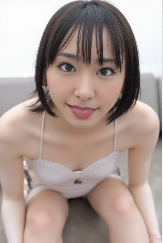 ((((whole body))))、((((Completely naked))))、((((The best beautiful girl)))、((((Small Tits))))、 (8k), (Highest quality:1.4), (Realistic:1.3), (RAW Photos), (One Girl), slender、((((short hair))))、(((small, Flat Chest:1.5)))、(Ultra-high resolution), (Detailed face), Flawless, beautiful and cute face, (Thin Hair), Beautiful Hair, bangs, (Symmetrical eyes:1.2), (fine grain), (Detailed skin), Realistic Skin, Glowing Skin, Ultra-high resolution, (Slim figure), A kind smile:1.2, (A very beautiful and cute girl with a gentle expression, Typical of Japan.),18-year-old、(((Showing pussy))))、((((Spread your legs and show your pussy))))、(smail)