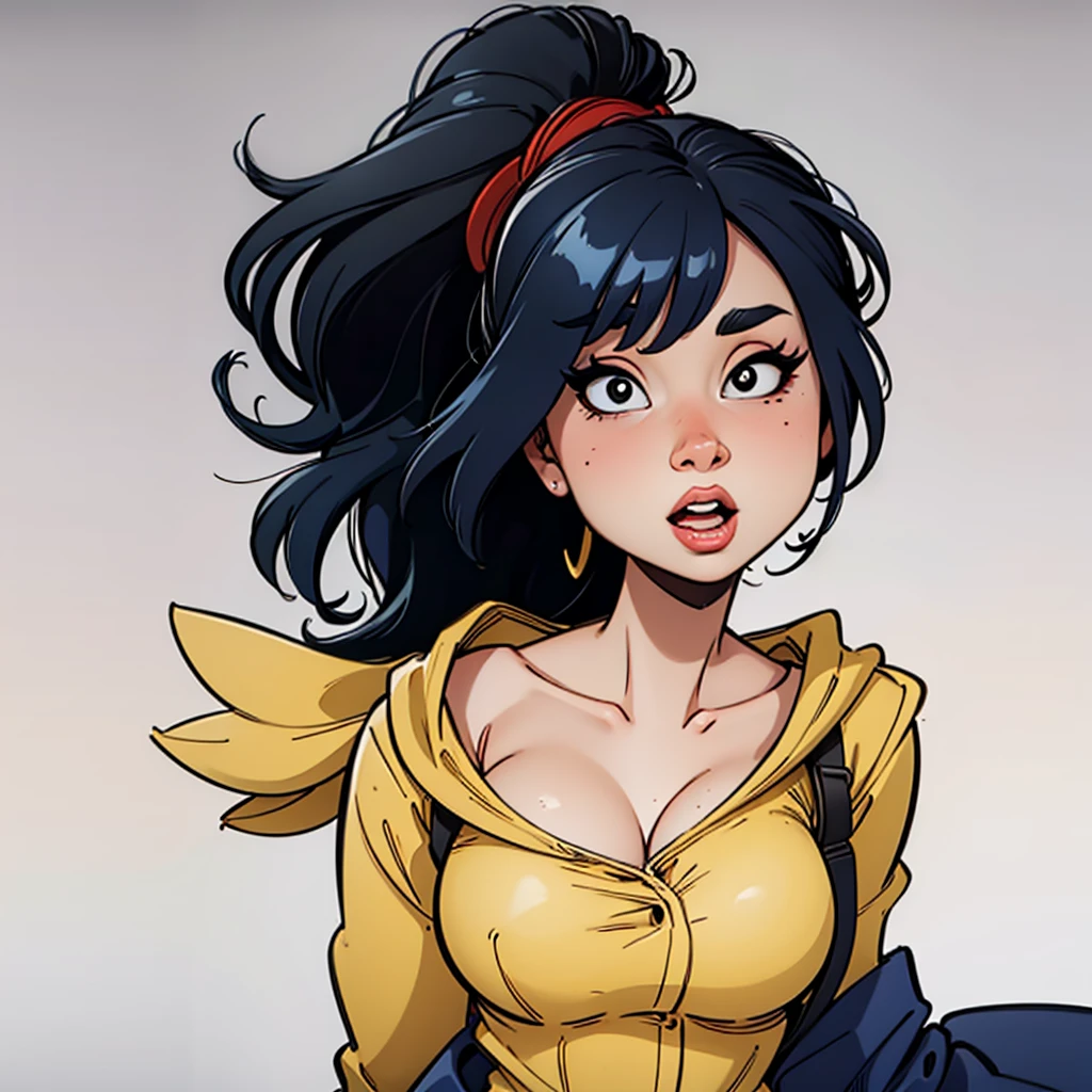 akane_tendo-ranma, precious girl posing sexy, ((in sexy black bunny costume, strapless:1.1)), bunny-ears headband, (red bowtie), short wavy blue-haired with bangs, (large eyes), thick lips, charming smile, perfect body, perfect , exhuberant cleavage, thin waist, ((blue_pantyhose)), perfect legs, thick thighs, ((plain background:1.3)), best quality, close-up shot, masterpiece, uhdd, best_quality, highres, air oral sex, portrait, BLUE HAIR
