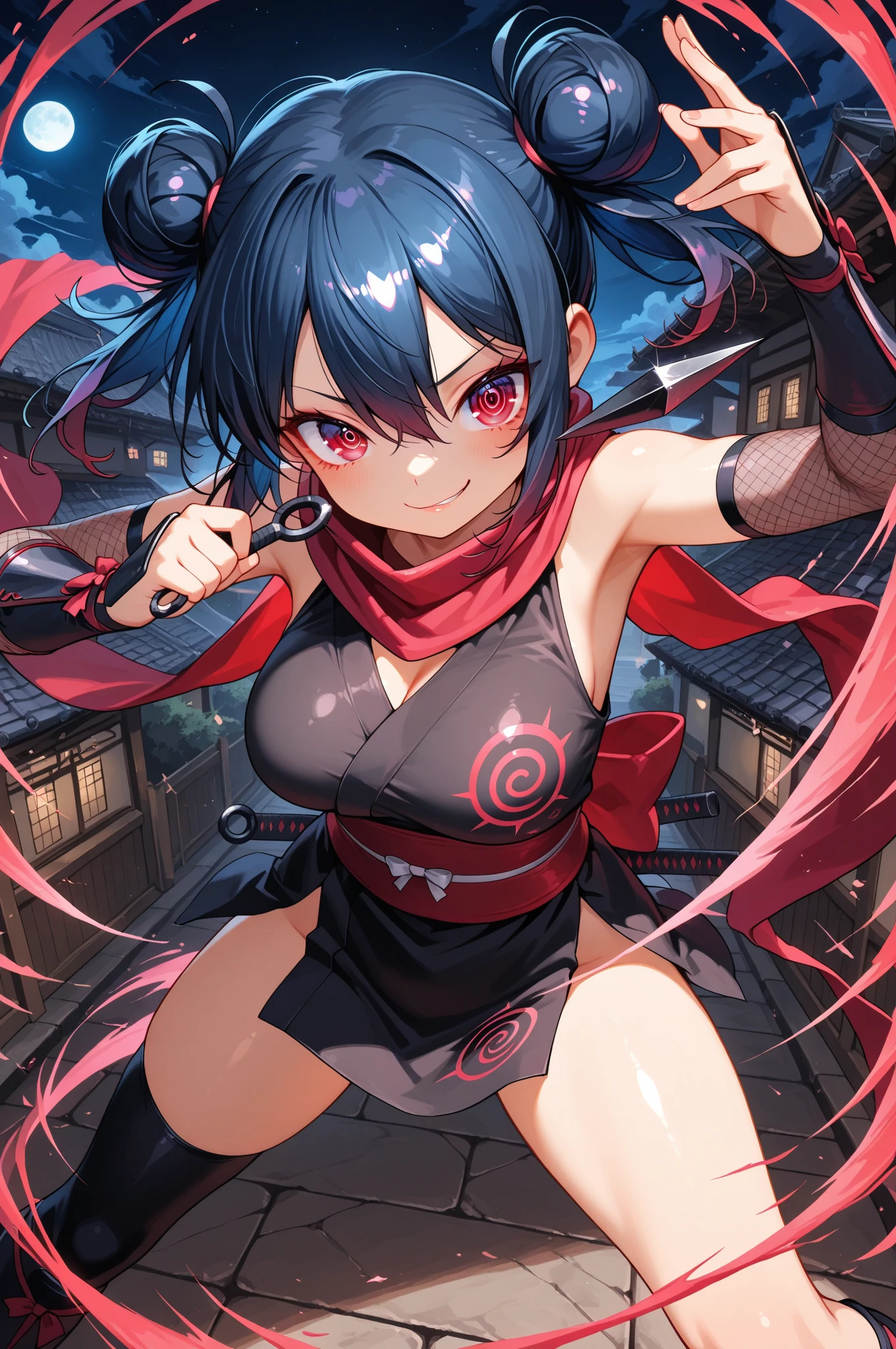 In the captivating world of Anime, a lone Female Demon Slayer character from Kimetsu no Yaiba stood before the audience, her figure defined by the ((good quality)) and ((high quality)) details that brought her to life. Her raven-black hair cascaded down her back in soft waves, framing her delicate features and ((blue eyes)). Her Anime dash design was reminiscent of the Demon Slayer corps, complete with intricate patterns and fierce determination etched into every line. With a keen focus on the depth of field and sharpness of her features, the light and shadow play created a stunning ((HDR)) effect, enhancing the realism of her skin texture and