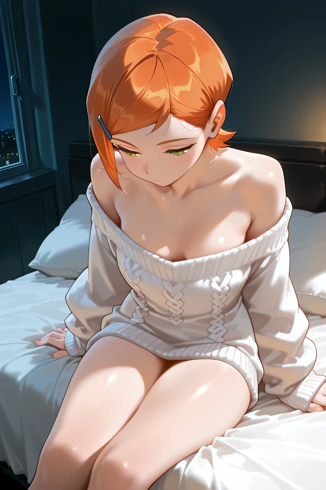 nami, pushed onto bed while being , crying, rape, penetrated by
