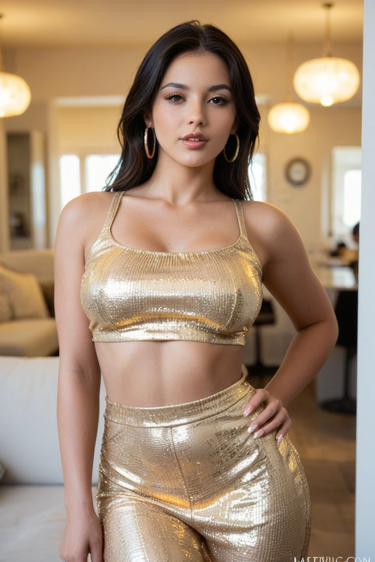 A half body of woman in a bright colourful cropped top and skirt dress posing for a perfect loop lighting photoshoot, light colourful bra, lacey, posing in bra, gorgeous woman, cleavage, wavy lingeries, angela white, jaw-dropping beauty, wearing bra, (cinematic realistic Royal Palace background behind her), curvy model, sexy push up bras, attractive girl, (((big breasts))), busty, with large breasts, attractive woman, jaw dropping beauty, (long wavy hair), (((big body shape))), ((Royal Palace)), ((wearing a cropped top and short dress)), (dramatic lighting), (sharp focus), (intricate), fashion, realistic skin texture, (( perfect anatomy)), ((detailed face:1.2)), ((detailed facial features)), (finely detailed skin), masterpiece), (perfect proportion), (realistic photo), (best quality: 1.6), (detailed), (vibrant colors)