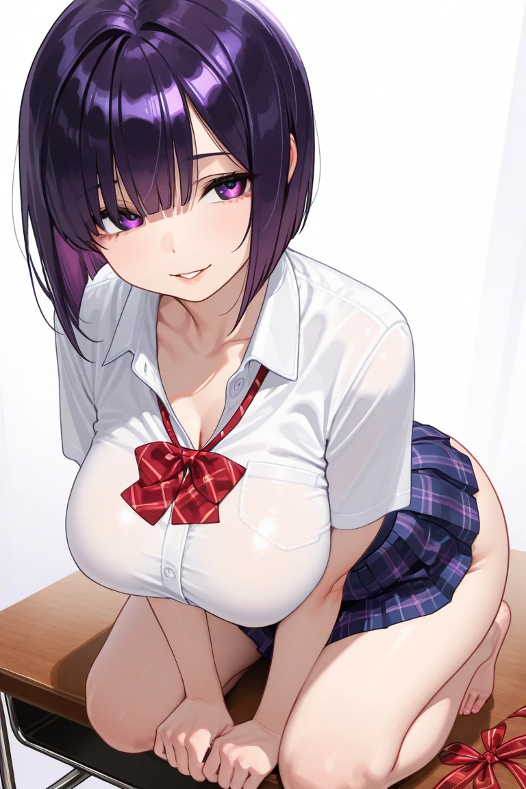 kanao tsuyuri, black hair, butterfly, butterfly hair ornament, (purple eyes:1.1), side ponytail, ponytail, 
black skirt, school uniform, pleated skirt, skirt, white cloak,
(highest quality, masterpiece, RAW photo,super detailed:1.2), 1 girl,alone,looking at the viewer,smiling highly detailed face, perfect lighting, Very detailed CG, (perfect hands, perfect anatomy),Insert penis with vibrator, cum on chest, ,straddle a man,ride a man,,nsert penis with vibrator, cum on chest, ,straddle a man,ride a manマン汁 垂れ目 パイパン 大きな乳首 前髪あり 裸体 大陰唇 大きい乳輪 ストレートヘア 大陰唇 白い肌 乳首露出 母乳クリトリス 白いおしっこザーメン 白いマン汁 母乳 愛液 クリトリス 白いおしっこ ザーメン 白いマン汁オナニー, vibrator masturbation, penis, penis pussy juice legs up cum shaved pussy shavedpussy nipple touching ,purple hair　　　Insert vibrator,straddle a man,ride a man,sex,small breasts、erect nipples