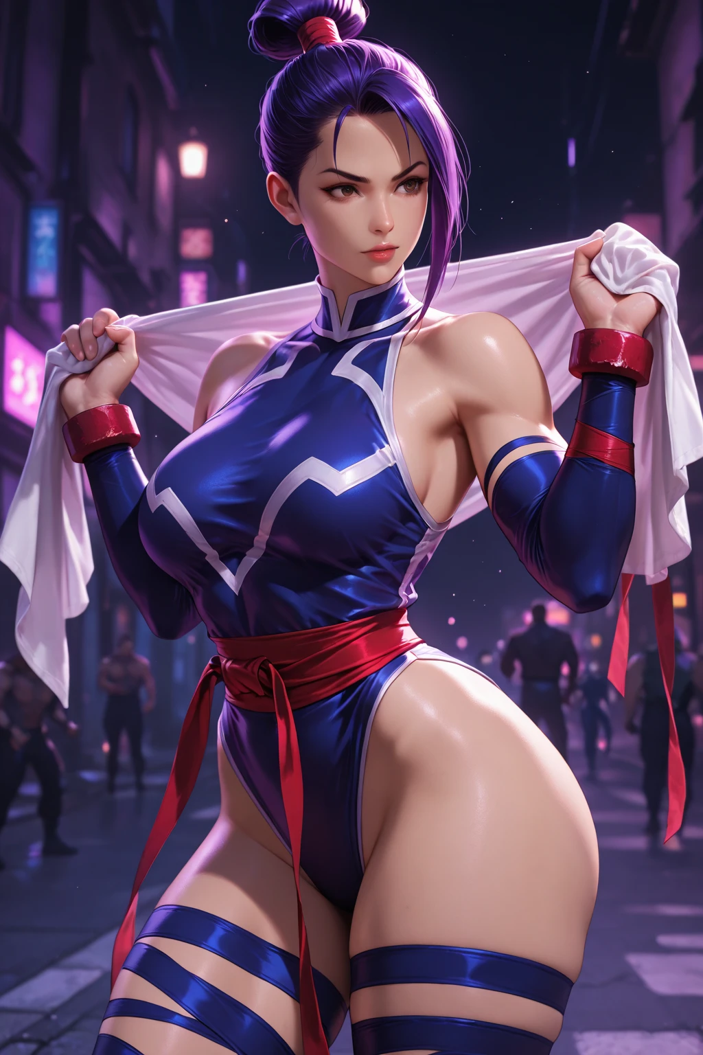 8K, Top Quality, Intricate Details, Ultra Detail, Ultra High Resolution, Masterpiece, close up shot, (full body: 1.1), (()), Slender, Smile, (Makeup: 0.4), ), (Fluffy Eyes: 1.21), (((( straight punch, boxing , punching )))), 1girl, solo, 1 girl, ((blue hair, long hair, bangs,, , blue eyes,)), close up shot, , ((tall)), (((fit body))), (((slim face))), sharp face, ((naked))  (detailed face), sharp face, small lips, (( straight punch, boxing , punching)),
 ((,  )), , ((,)), detailed face, detailed breast, , ((large breast, huge breast)), detail ass, Narrow Waist, Skinny, slim tall , 195 cm tall, Muscular, Navel, Exposed Abdomen, Pointed Chest,, Beautiful girl with accentuated slender abs: 1.4, Six Pack Abs: 1.4, Bust Botox, Big, Perfect Body, detail leg, (( dark background)), black background,