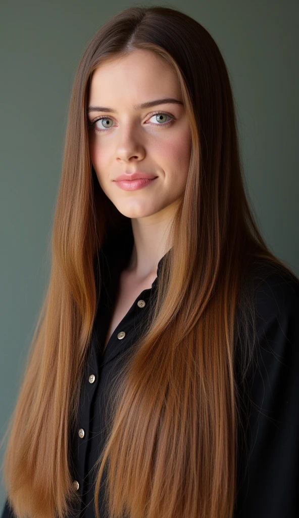 Woman 30 years old, Alone, Very Long Hair, wavy hair, light red hair, smile, Blushed, Light green eyes, 1m65 60kg, freckles