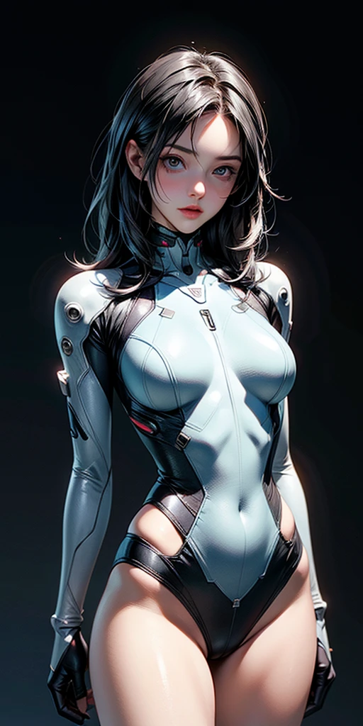 (((Annie Lennox))), ((( transparent suit ))), (((Bandaged body))), ((high collar)), (((Quorra))), (((best qualityer: 1.4))), (Unbeatable masterpiece), (hiper HD),(CG 8k hyper-realistic), (((brave face))), (((breasts big))), (((hyper feminine))), sexly girl, Tron,（black bob hair)), ((( sculptural body ))), (((1 Kizi))), Kizi cibernética de 25 anos com perfectbody,,Beautiful and well-groomed face,muscular body:1.2,solid color detailed jacket, (Head to thigh photos)， Complex equipment, green dark，Long pants，Tight clothes are dark，With white stars and off-white stripes,,,,,Armor Metal Electronic Parts, Poison tattoos ) INFO, Kizi, (((standing alone))), pirralha violent, (((14歳))), sexly, pose de atitude, work of art, post-apocalypse, (((manga style))), bounty hunter, violent, Manic, the way you want, slenderbody, thin but strong, perfectbody, roupa moderna, advanced technology, neon, sleeves with vertical striped pattern, neutral background, (( cowboy shot )). intricate visual