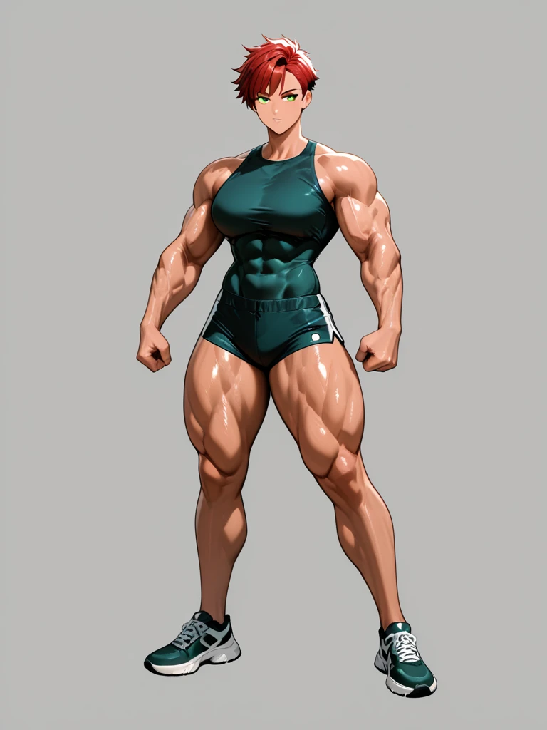 Muscular woman posing for a photo, Crop top and(Abs), (small boobs)Fitness woman, Perfect muscle structure, athletic body build, Sexy muscles, Body movement,Attractive body,(Bruce Lee's classic action style),