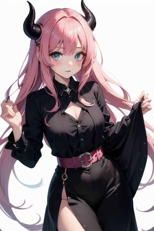 ((masterpiece, Best Quality))), Coupling, solo, a 1girl, ((pinkhead hair, purple hair, multicolored hair)), long hair, black tights, orejas de gato