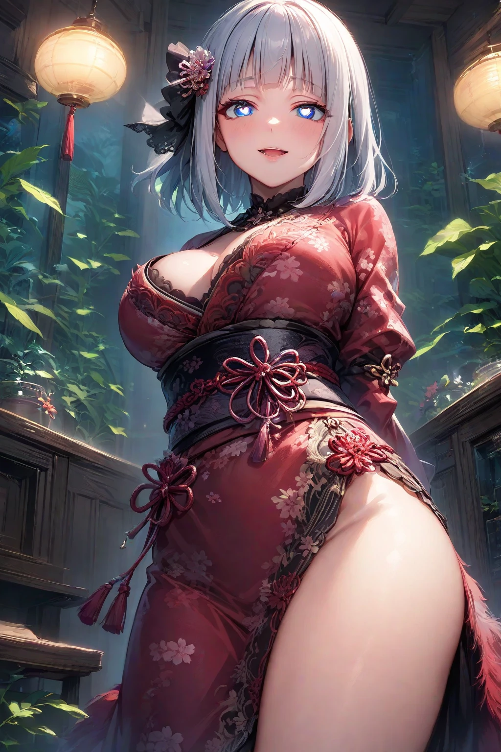 1girl in, hair bobbles, a 28 year old girl, Beautiful and Delicate Face, Stereograms, Exact ratio, Japan Person Model, fair white skin, Long legged, Best Quality, 8K, Super Detail, Authentic Skin, Skin Details, Beautiful eyes, Atmospheric perspective, MASTERPIECE, Full of embarrassment, anaglyph, solid circle eyes, ear blush, surrealism, drop shadow, Perfect Hands, Perfect Legs, Slimed, Japanese Girl, Beautiful Hair, smile, smiling eyes, LARGE BREASTS, BIG BREASTS, HUGE BREASTS, NSFW, Cum in Chest, Cloudy Liquid, Tits Fuck, Lying on Your Back, POV, Tits Out, Paizuri, Breast Squeezing