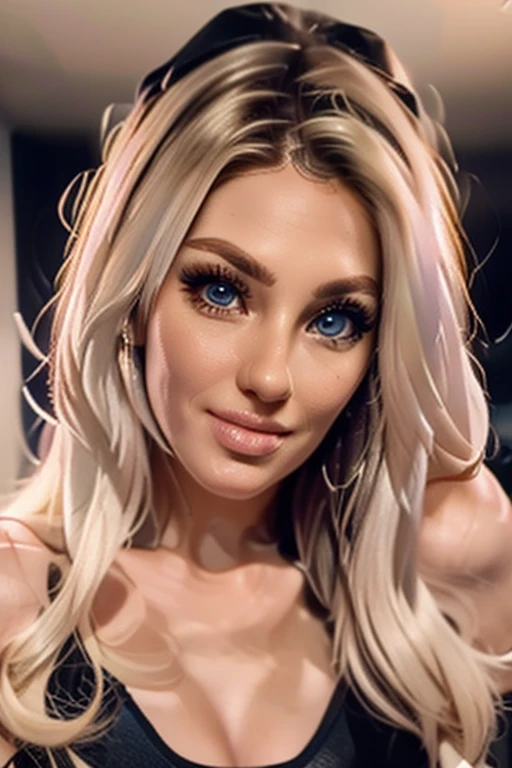 (selfie, top view: 1.4), (straight half of the body: 1.4), RAW UHD portrait photo of a 24-year-old blonde (blue-eyed woman) walking down a dark alley, huge breasts:1.25,, city at night, 