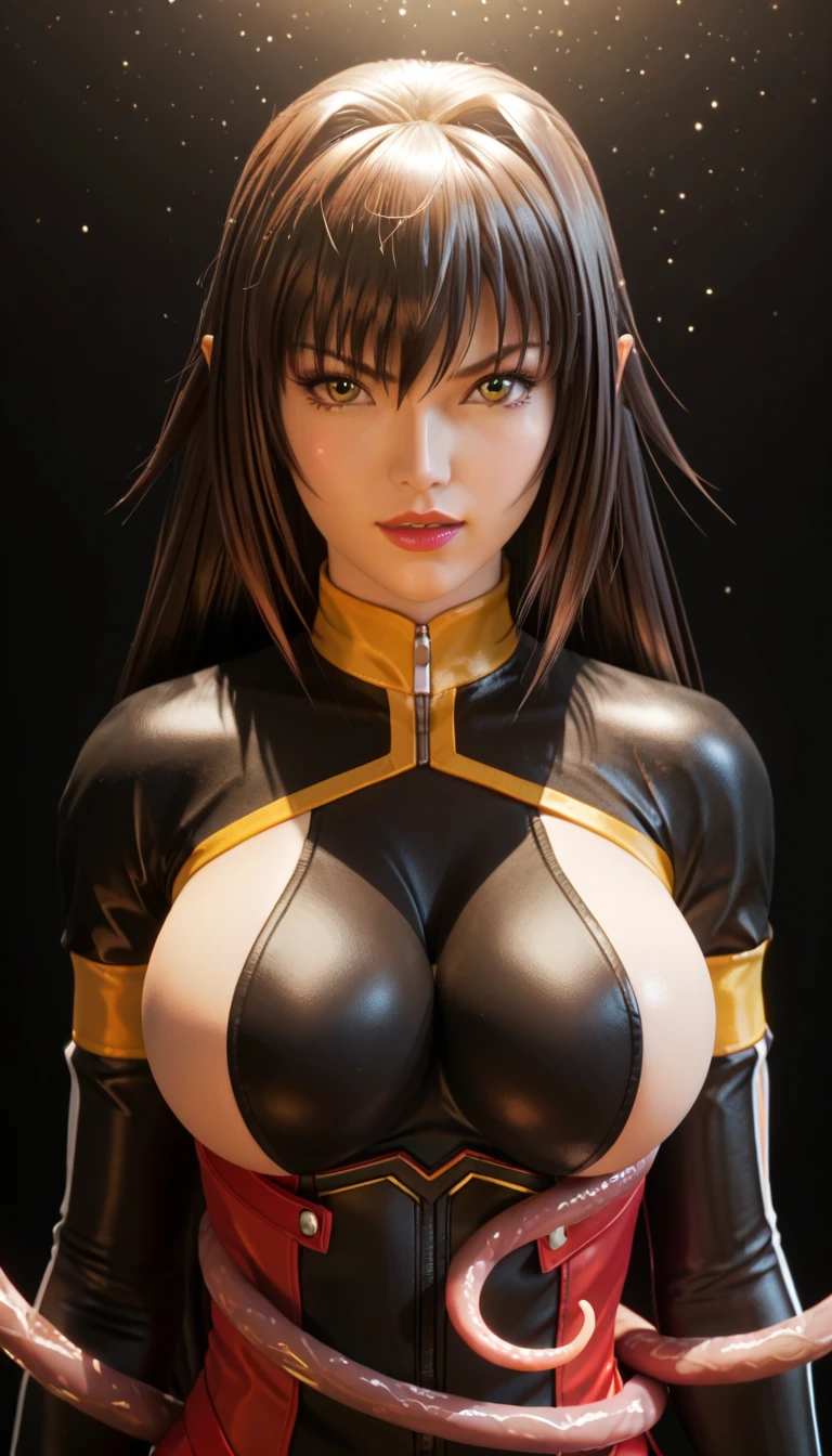 professional artwork, Intricate Details, field of view, sharp focus, detailed painting, photorealistic lighting, trending on pixiv,(masterpiece:1.0),(best_quality:1.0), ultra high res, ultra-detailed, photography, 8K, HDR, highres, absurdres:1.2, Kodak portra 400, film grain, sharp focus, bokeh:1.2, lens flare, (vibrant_color:1.2), (((indoors, bedroom, bedroom details, sitting on bed))), (anime style),
Annerose, 1girl, female mature, black hair, long hair, (((yellow eyes))), large breasts, (((fully red colored bodysuit:1.5))), hair intakes, 35yo,mature female,Beautiful Finger,Beautiful long legs,Beautiful body,Beautiful Nose,Beautiful character design, perfect eyes, perfect face, looking at viewer, official art,extremely detailed CG unity 8k wallpaper, (Beautiful,large_Breasts:1.4), (beautiful_face:1.5), (beautiful_lips:1.5),(narrow_waist), (solo:1.4), (upper body, half body shot),