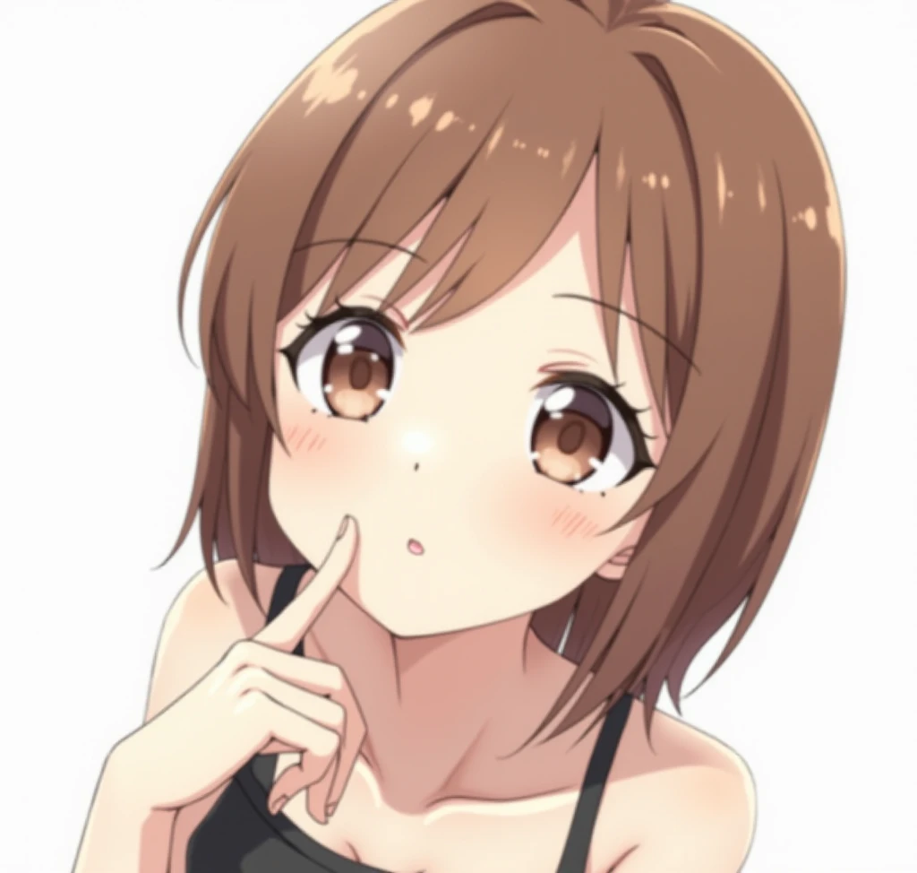 Anime girl in extremely small bikini with big breasts