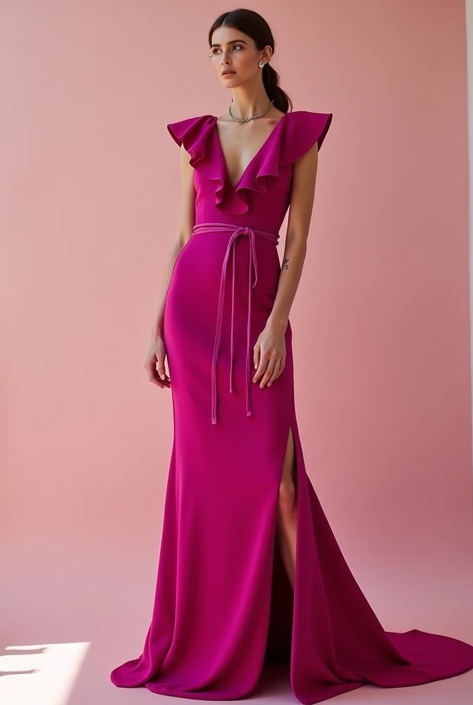 Purple long tail frock suitable for beach vibe