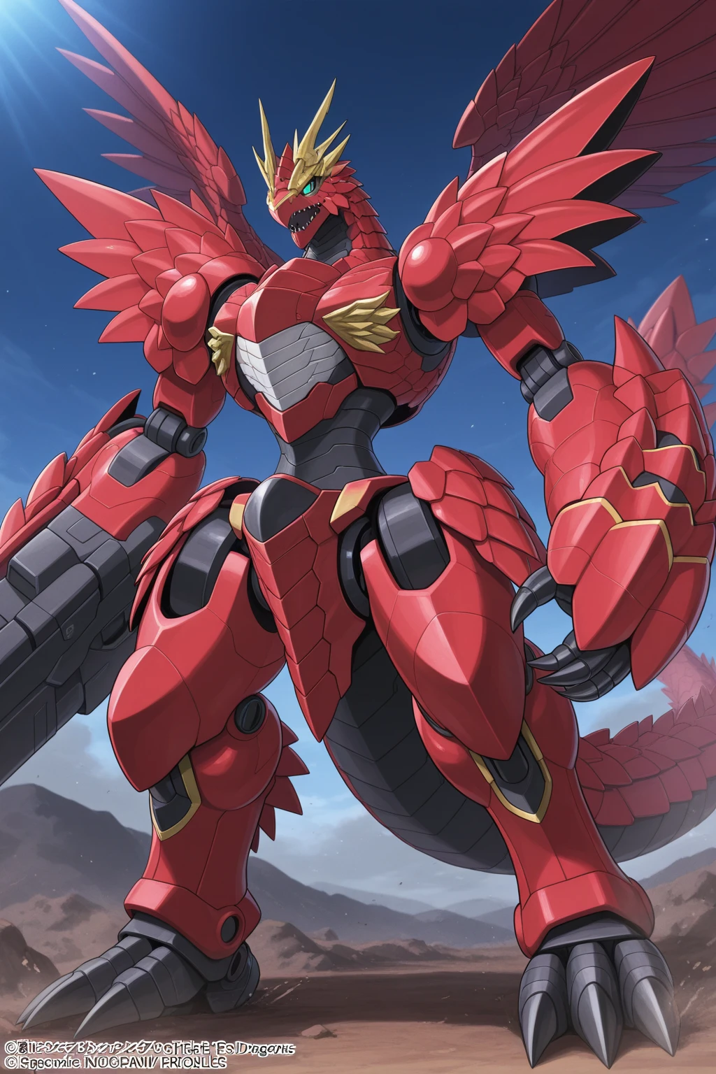 Big robotic dinosaurs fight robotic dragons