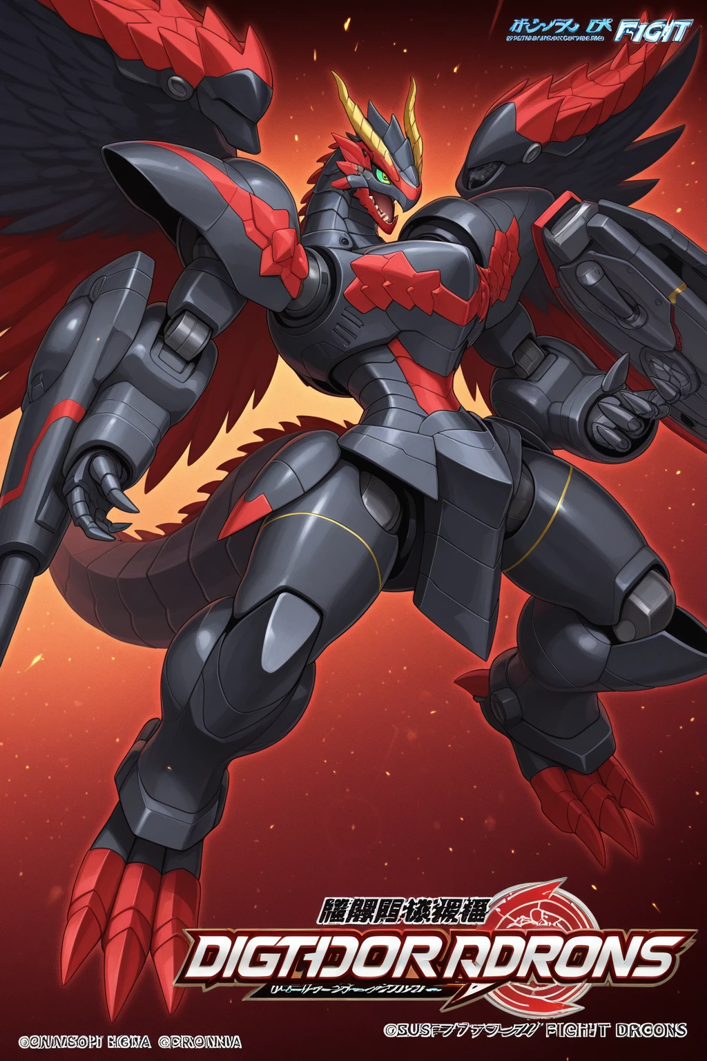 Big robotic dinosaurs fight robotic dragons