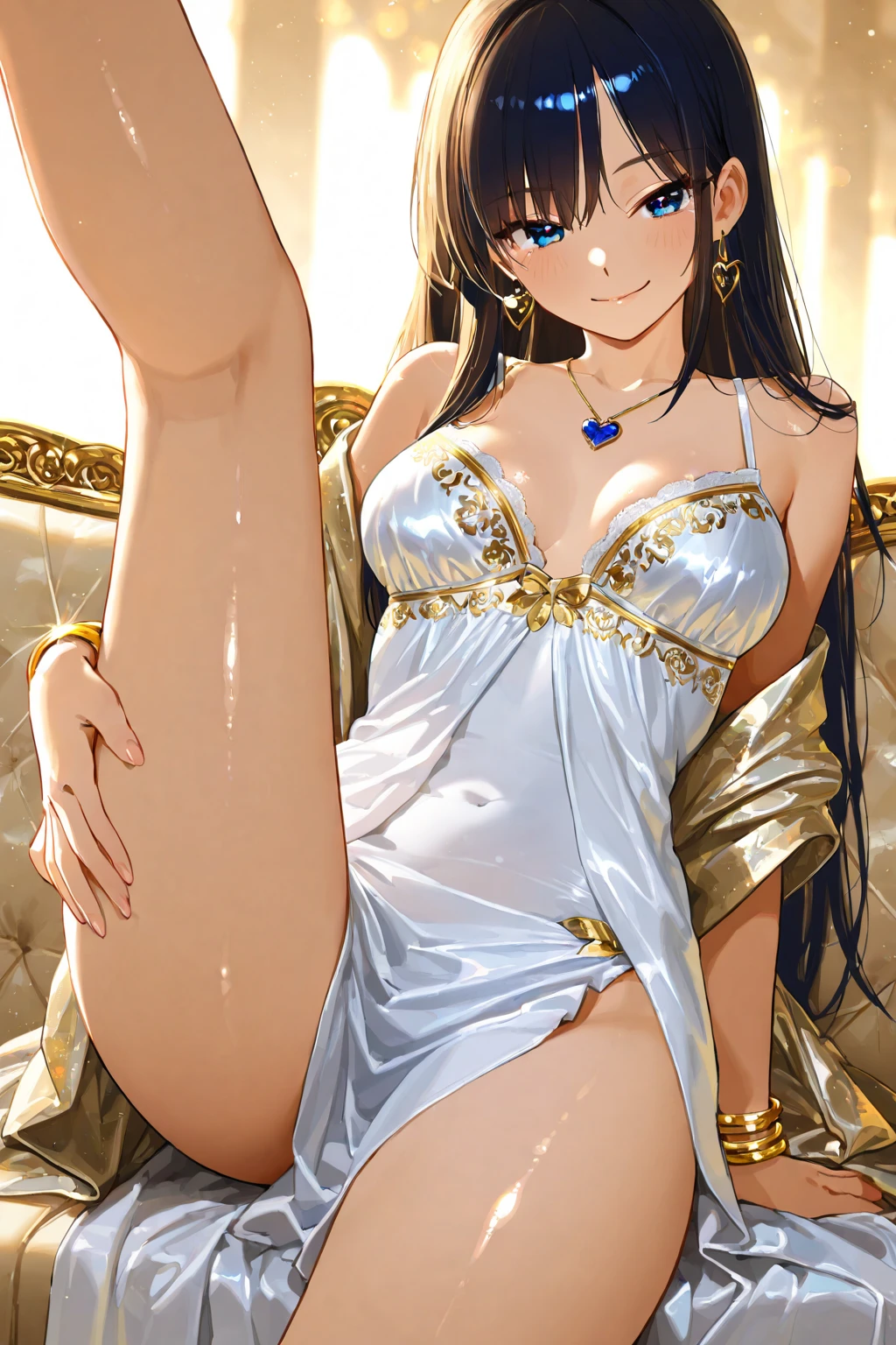 score_9, score_8_up, score_7_up, BREAK, 1girl, solo, breasts, fh1to, blue tiny thong, fit body, chiseled abdomen, ((sexy pose)), superb and dominant, slender, (((naked breasts))), (((full figure view))), posing, camel toe, elegant, skilled, bedroom, six pack, thin, jacked, trained arms, smug, self confident, trained legs, defined muscles, bedroom, showing ass and legs, horny, serious, enraged,showing legs and buttocks , angry, violent, long legged, trained arms
