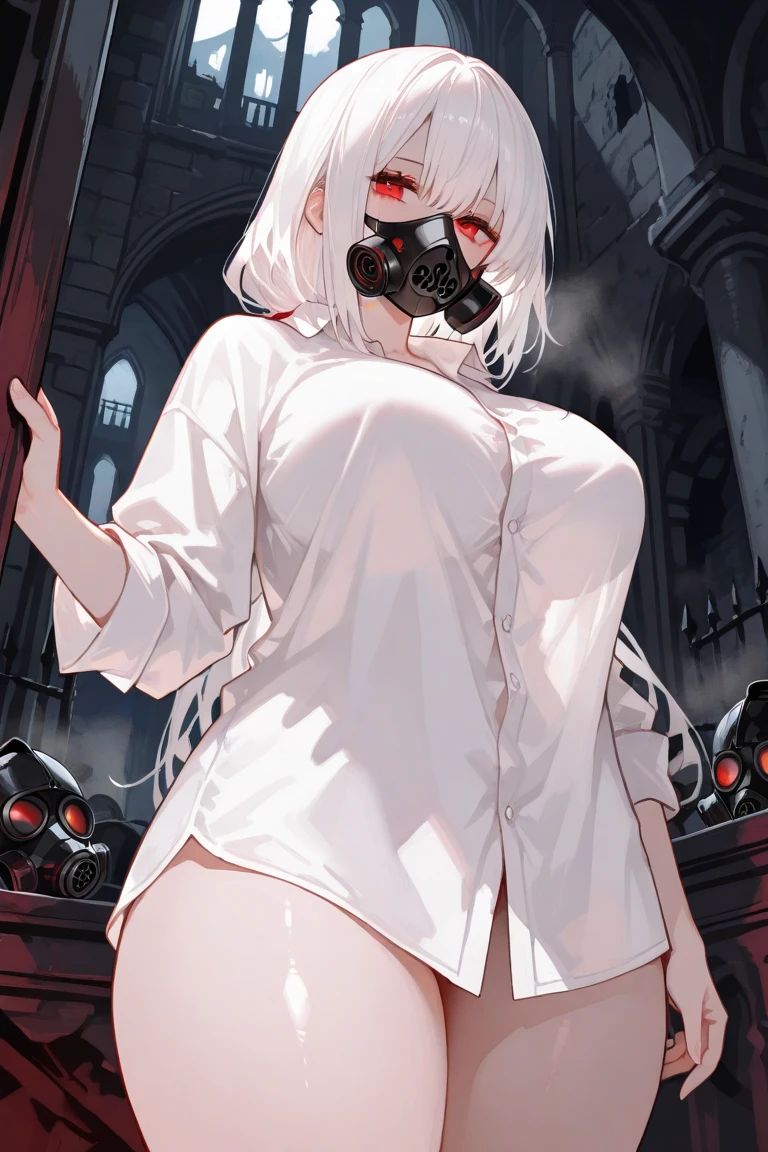 (absurdres, 8k, 4k, masterpiece, hyper extreme detailed:1.2), 6 girls ,girls, front view, portrait, best quality, perfect face, 1girl, portrait, solo, standing, Female, toned body, mature female, EJP breasts, , long hair,  delinquent, sarcastic,   swept bangs,gag, bar gag, standing up,   , prison, (Futuristic, severe), woman wearing a straitjacket, white straitjacketwhite rough hair,Full body restraint,lap belt,gagged,bitgag, Restraint belts here and there ,arms bound, Confined,Red face, prison( Woman in the center of the prison),in the jail,(arms behind back:1.5),dark background 