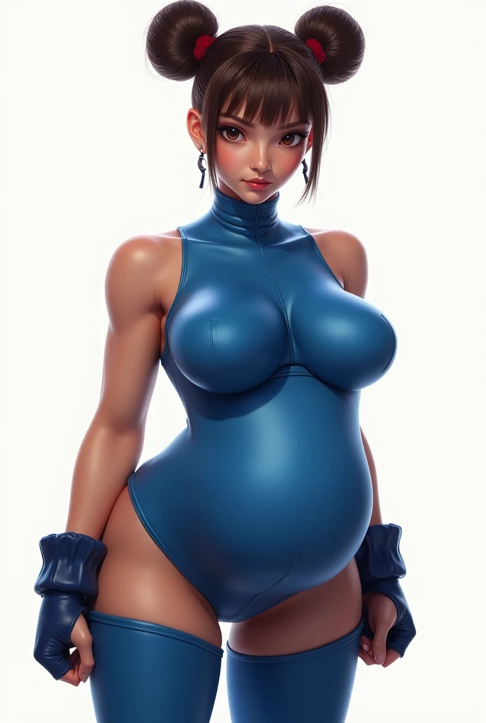 gorgeous muscle woman ("Betty Rubble"), delicate face, delicate hands, musculous body, musculous arms, musculous legs, perfect big breasts, wide hips, blue rustic toga, in a jurassic forest