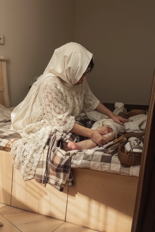 Upon arriving in Belém, They didn't find a place in the inns and ended up staying in a manger.
Mary gave birth to Jesus, wrapped him in cloths and placed him in the manger