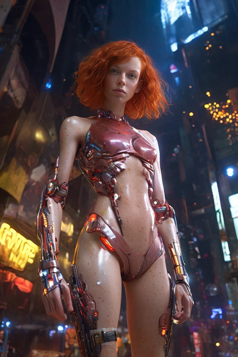 Robot, orange hair,short hair