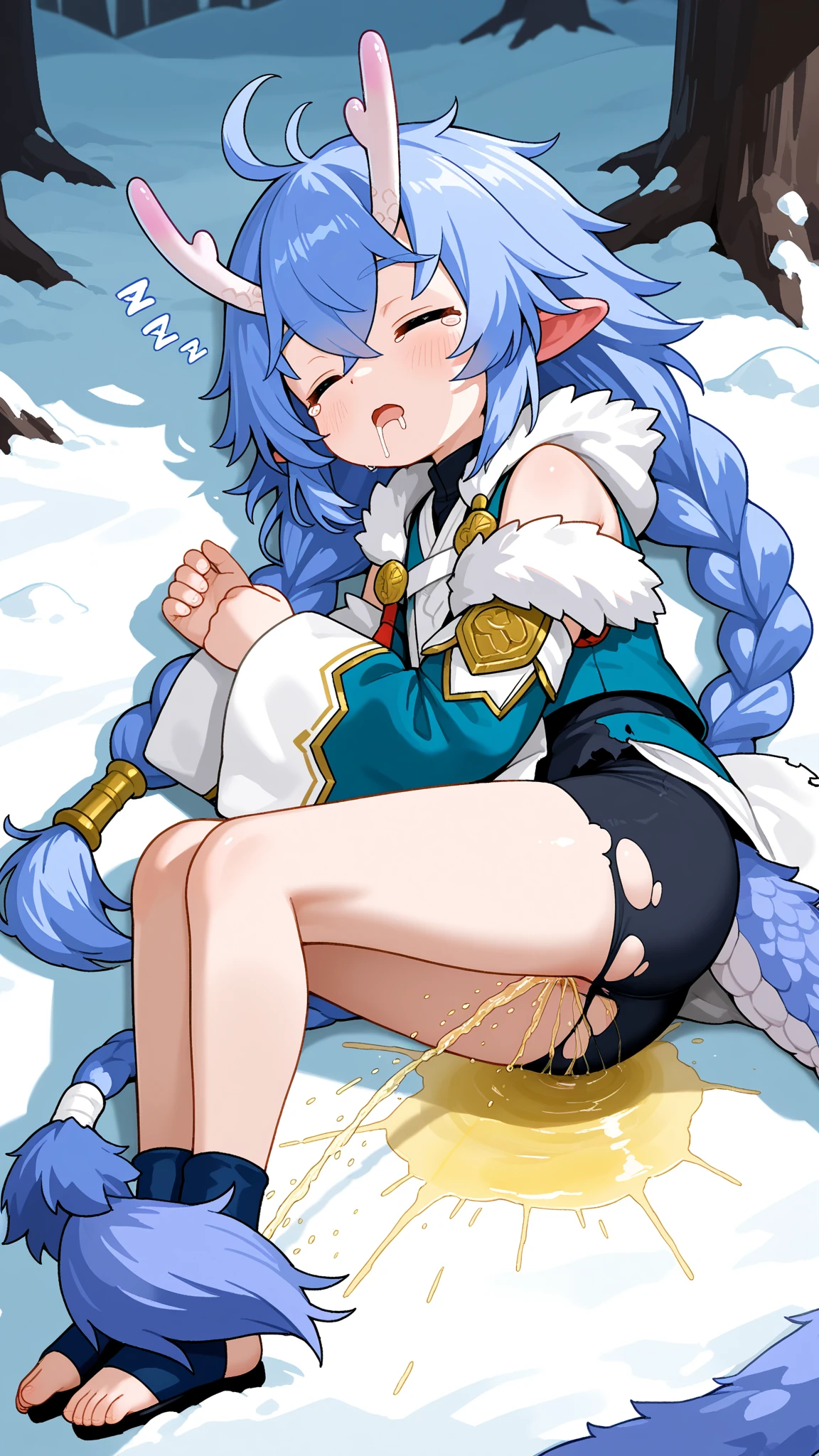 One Girl、Turn your butt、Dog Ears、Ahegao、first round、Paw Gloves、stand、During defecation、Massive bukkake、Multiple huge dildos、(Azur Lane Unicorn)、pubic hair