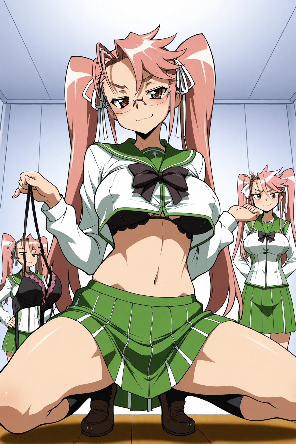Mitsuri kanroji a young woman of average height, about 1.70 meters.
Slim and athletic figure build, with well-defined muscles and great flexibility. clear and smooth skin, with a pink tone that stands out on your face. large and expressive eyes, a striking lime green color.
hair: His hair is long and abundant, pink with a slight green gradient, hairstyle in two thick pigtails with curly ends. A peculiar detail is its two long eyelashes in each eye.. busty