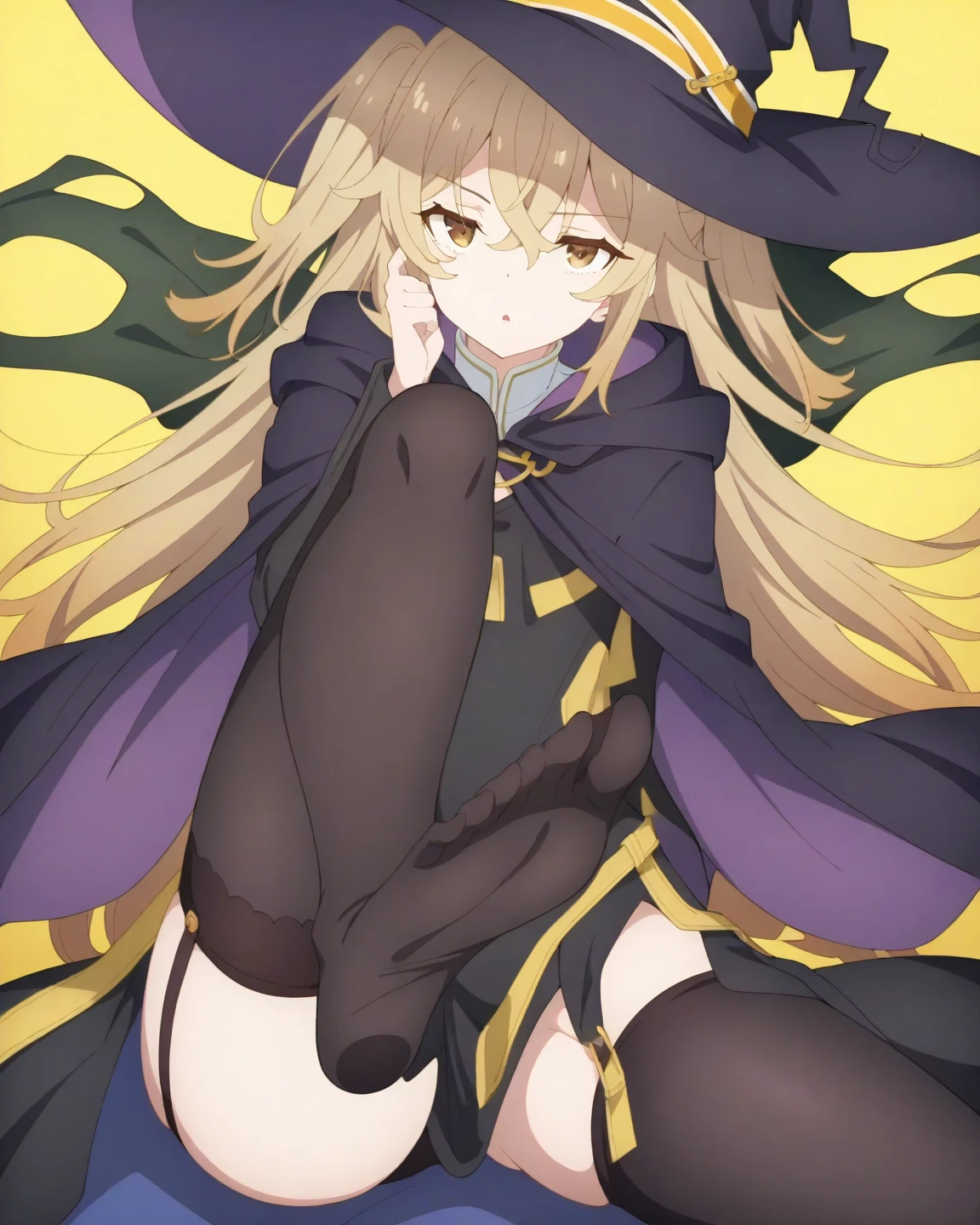 (((masterpiece))), ((highest quality)), (Very detailed), ((High resolution)), ((8k)), ((Anatomically correct)), One Girl, Small breasts, Beautiful nipples, Dark chestnut hair, Long twin tails, Sweep Tosho(Horse Girl), Letting down your bangs, Very cute woman, delicate, Charming smile, Lilac eyes, Best moment, Beautiful Skin, Cute Face, delicateな腕, Detailed skin texture, Intricate details, Very detailedな顔, Beautiful Eyes, Beautiful curves, Beautiful thighs, Beautiful standing posture, A full moon in the background, Night garden, View your viewers, A big smile, like dancing, Dressed like a witch, The audience is watching from below, Love juice, ((naked)), ((Wearing only one coat)), Embarrassed and shy, 