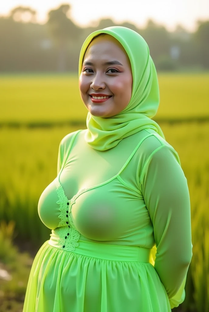 RAW, Best quality, high resolution, Masterpiece: 1.3), Beautiful Malay woman in hijab, Masterpiece, Perfect slim body, perfect make up, Beautiful big eyes, perfect make up, Watery eyes, perfect nose, Soft smile, Wet lips, Big breasts, ((Wearing a thin light yellow pastel Malay shirt that tight floral patterned, batik, covered hijab)), sitting position on muddy rice paddy field, ((spilled mud on full body)),((mud on face)), muddy rice field, rice field background, ,(big boob breast, , (cleavage),(characters play),looking to camera, smiling,( long black hair),(perfect fingers),(perfect blue eyeasterpiece collection,seductive  random pose,(full body closeup camera view),high resolution, highly detailed, no bra, nipple slip, (exposed breast with nipple:1)