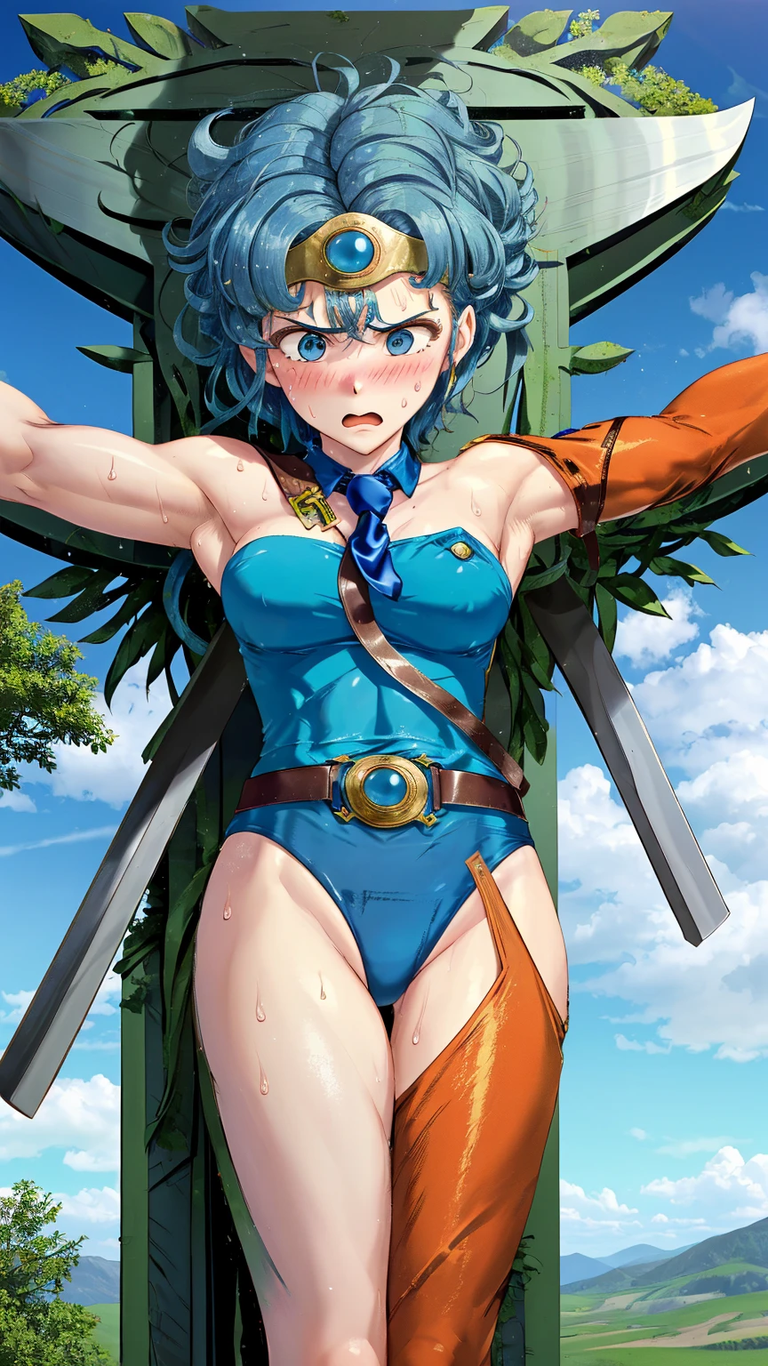 アニメアートワーク アニメアートワーク masterpiece,Highest quality, Unreal Engine, Ultra-high resolution, Very detailed丸い胸, 1 person with medium chest, Waist, Muscular、 heroine, Circlet, Curly Hair, Green Hair, short hair, Asymmetrical clothing, Being exposed to a sticky liquid that can melt clothing、The leotard melted away、A leotard with no parts((Torn leotard:1.5)), belt, Broken glove, Broken Single Sleeve . Anime Style,Studio Anime, Very detailed. Highest quality,masterpiece,Ultra-high resolution, Very detailed, 8K,(One person),((Crucifixion:1.5)),(execution),((incontinence))、((クロスにCrucifixionにされた女性:1.5)),Crucifixion刑,enveloped in hellfire、Leotard on fire、胸がポロリとでる
As instructed、
((Female Warrior)),((Costume with torn shoulders:1.4)),((Torn leotard:1.5)),(Torn leotard),As instructed、裸同然のレオタード
As instructed:((Bruises on the body)),(((Body bleeding)))Body scars,Facial and body injuries, 敗北したheroine.Kneel.
As instructed、A leotard with many parts in tatters. She can barely stand. On the brink of death.There are wounds all over the body.Fresh blood flows、 Get down on one knee、
As instructed、Bind both hands with ropes、Tentacles are stealing my life force、Injuries all over the body。The wound is bleeding and one more blow will surely kill him.、悶絶している
As instructed、Enemy tentacles wrap around the torso、Depict the whole body、Panting、I have severe burns、両肩のbelt壊れる