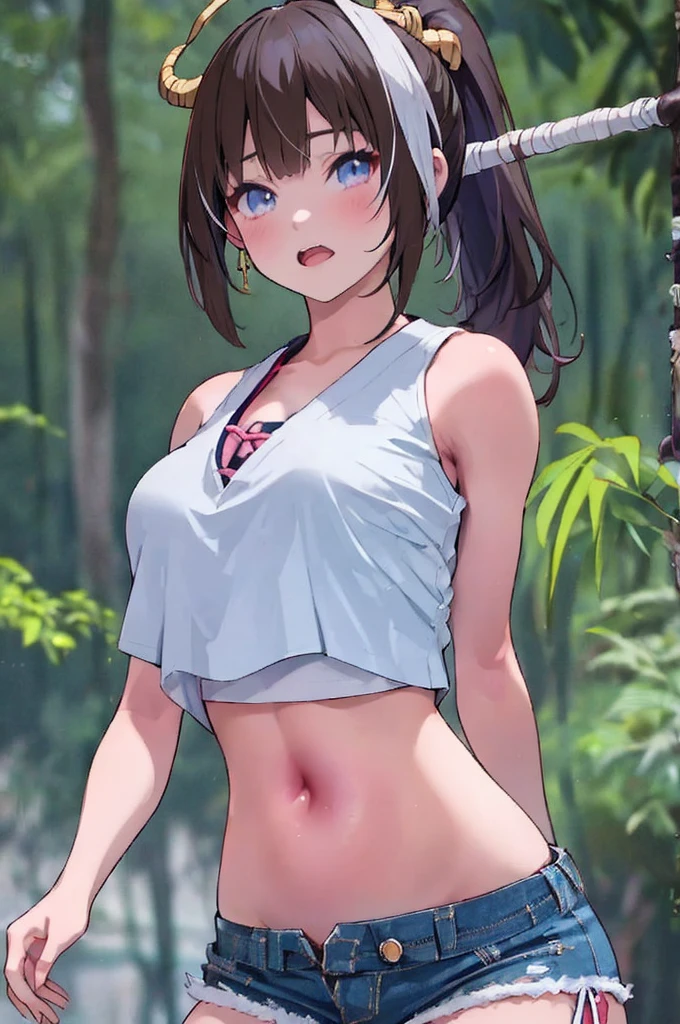 18 year old beautiful girl, ojos grandes, senos grandes, delgada, Small, 8k, calidad superior, (Cabeza muy detallada: 1.0), (cara muy detallada: 1.0), (cabello muy DetallaDo: 1.0), Arte oficial muy detallado, Estilo de arte Anime Moe, Arte de anime limpio y detallado, They are smiling, cabello negro, cabello largo y liso, pecho desnudo, Ushiwakamaru, Ruso, caderas grandes, perfecto, small waist, vista de espaldas, small ass, Bragas blancas, sentada de rodillas, de espaldas, sportwear, elf, sudada, erotica, sexy, pezones marcados, tetas grandes