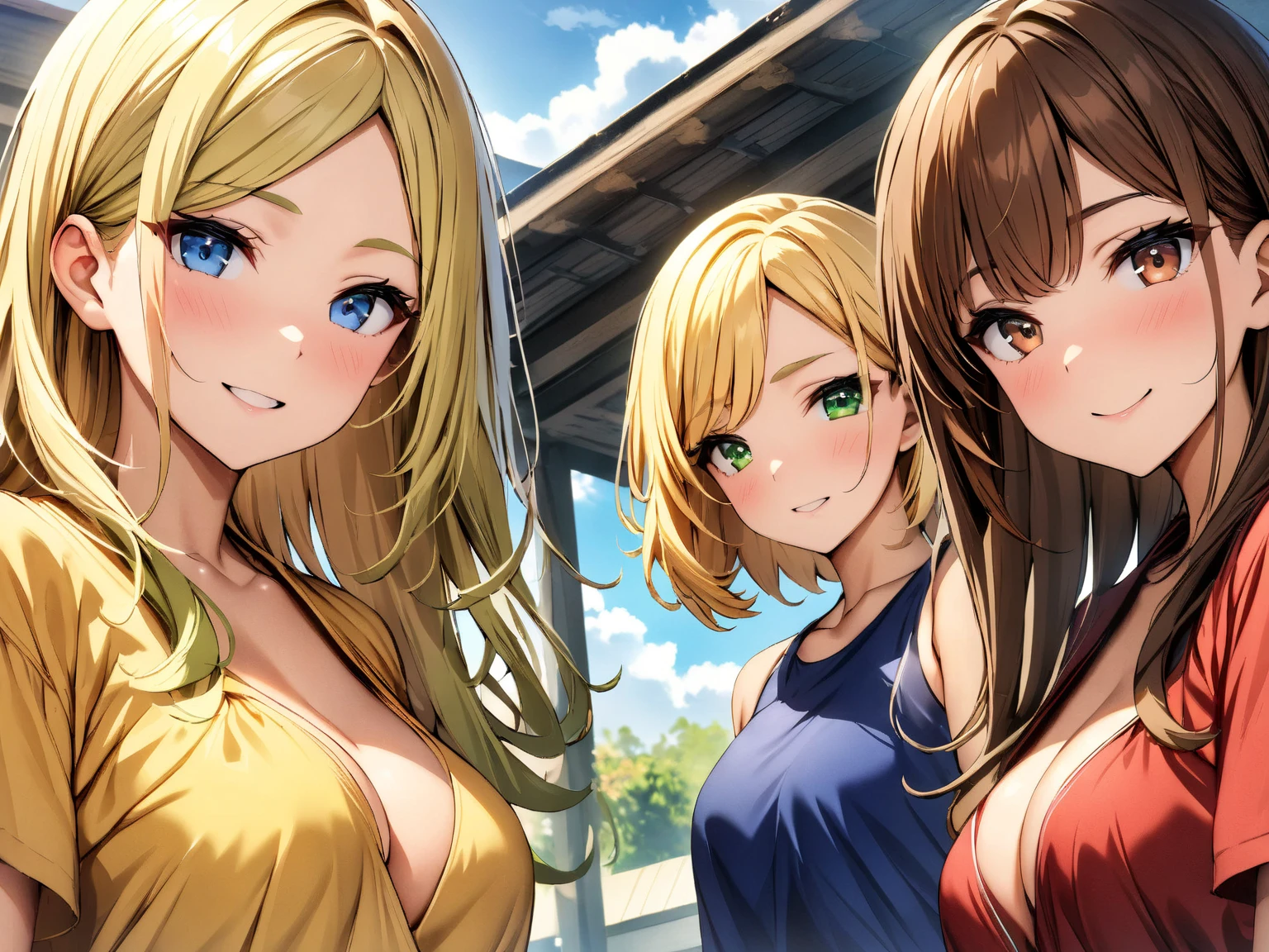  (masterpiece, best quality, hi res:1.2), 1girl, (solo:1.2), pklacey, detailed skin, street, park, trees, grass, backlessclothes, backless dress, close-up portrait of an anime heroine full of confidence and mischief of the background of character selection of a group of anime girls with eyes of different colors, kantai collection style, full body, kantai collection gallery, arte oficialwork, carril, arte oficial, chicas de primera linea style, clear and sharp rpg portrait, character selection portrait, Also, 8K!!, Ilustraciones oficiales del anime., chicas de primera linea cg, finos detalles. (best quality:1.5, highres, UHD, 4K, detailed lighting, shaders), Rsndom color and wavy hair,