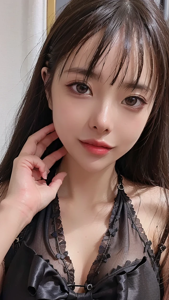 Silk dress、Bust-up angle、Beautiful shoulders、Zoom out、Soft Curl Hairstyle、High resolution、Narrow waist、High tone hair color、Korean Idol、Realistic eyes、Beautiful eyelashes、High resolutionの顔、20-year-old、pink dress stay piece, highest quality, figure, Very detailed, Fine details, High resolution, 8K Dende Wallpaper, Beautiful fine details, Random Cute Hairstyles, f cup breasts, Natural color lip、Large Breasts、valley、On the bed、Home、Tokyo、Seaside