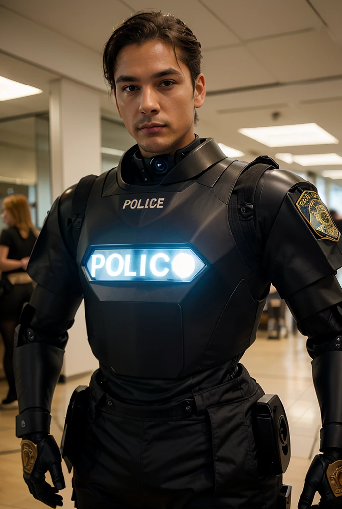 ((best quality)), ((masterpiece)), (detailed), Femboy police ,Robocop 
