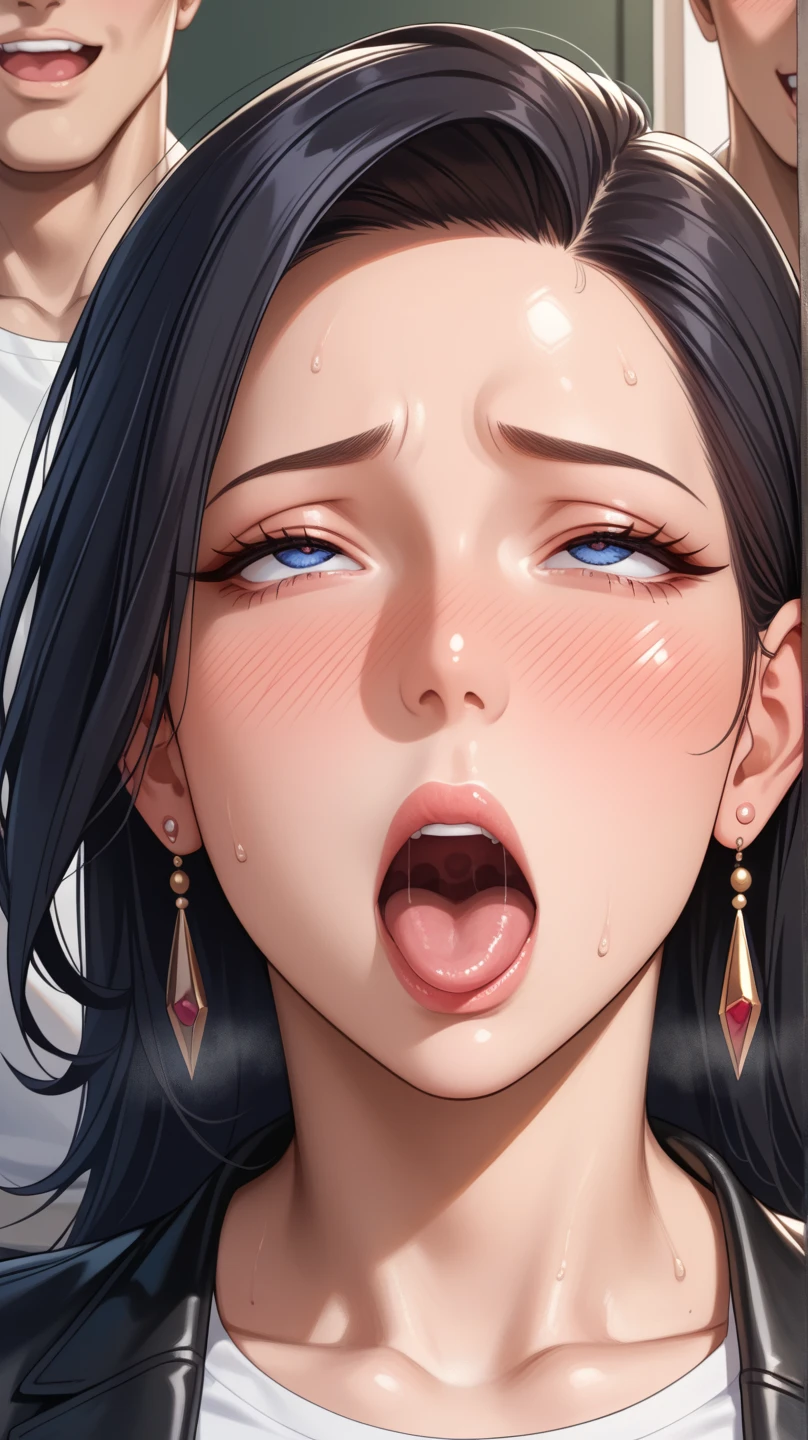 1girl, 1boy, NSFW, (facial:1.4), bukkake, penis