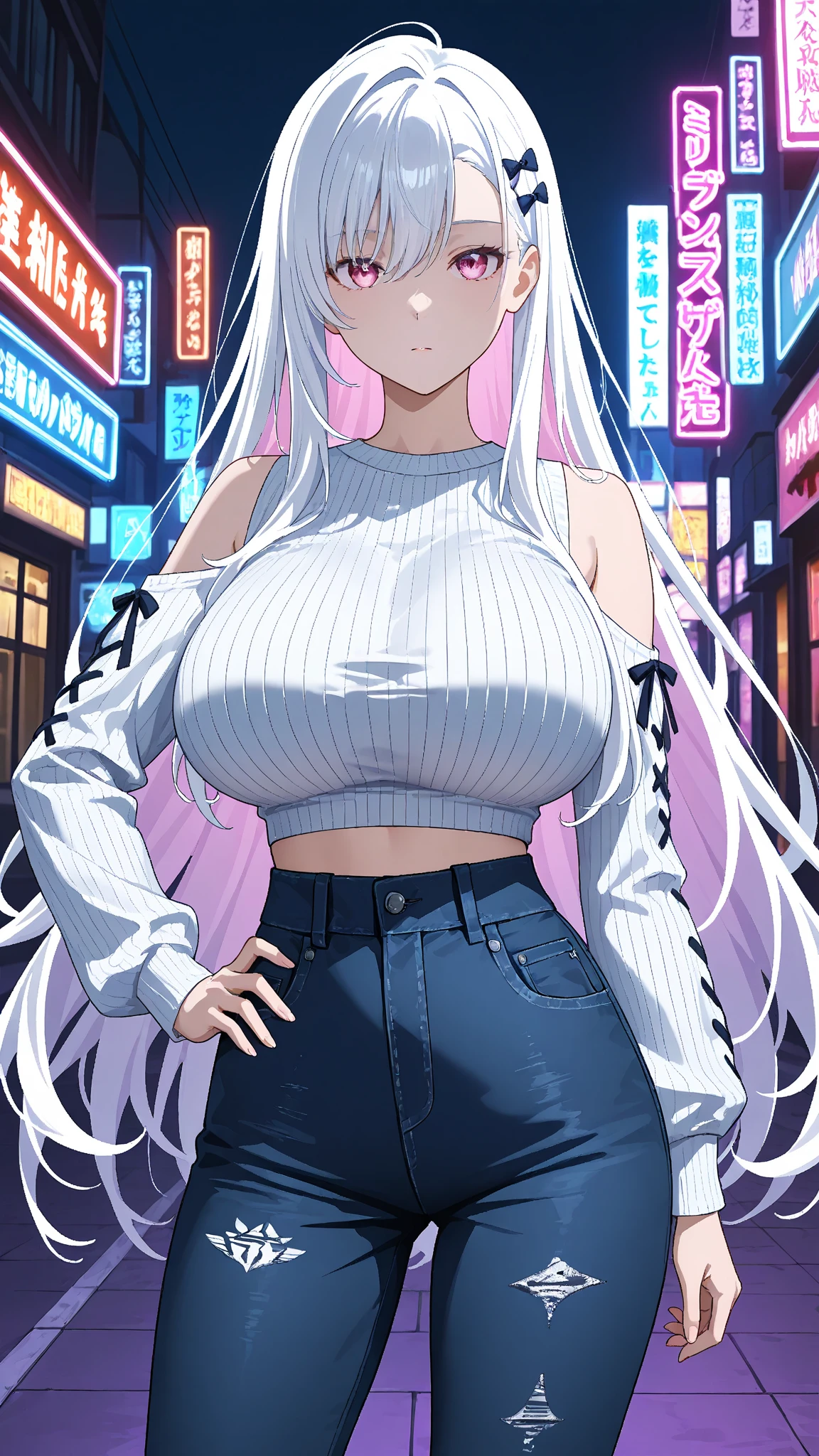 (1girl:1.3, solo), (Masterpiece, best quality, photorealistic, highres, photography, :1.3), ultra-detailed, sharp focus, professional photo, commercial photo, (upper body:1.3), (standing at downtow street), (((starring at the viewer:1.5))), (arms behind back:1.3), BREAK, 1girl, solo, milf, European girl, hot model, (attractive model:1.37), (promotional model:1.2), highly detailed eyes and pupils, realistic skin, (attractive body, large breast:1.25, cleavage, thin waist:1.15), medium-length thin hair, single braid hair, mahogany hair, extremely detailed hair, delicate sexy face, sensual gaze, shiny lips, BREAK, (light-grey zip-up Turtleneck sweater:1.3, sleeveless), (shorts:1.3), detailed clothes, BREAK, (outdoor, Times Square garden background, blurry background:1.25, simple background, no-human background, detailed background), (under sunset:1.37), BREAK, (attractive posing), ((realistic, super realistic, realism, realistic detail)), perfect anatomy, perfect proportion, bokeh, depth of field, hyper sharp image, (attractive emotion, seductive smile:1.2, happy:1.2, blush:1.2, :d:1.2, :p:1.2), 4fingers and thumb, perfect human hands, wind,