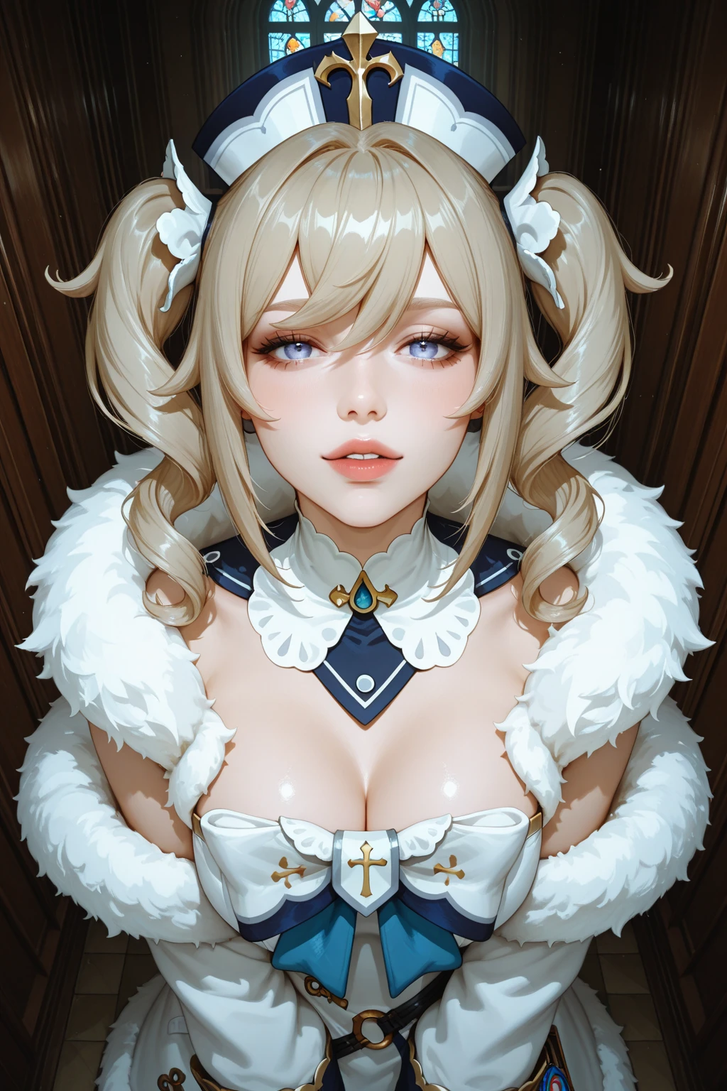 ((high detailed, best quality, 4k, masterpiece, hd:1.3)), ((best quality)), (((HD))), (((8k))), (ultraDH), (ultra HD), Princess Daisy, blue eyes, BREAK blue eyes, seductive, attractive, smooth anime cg art, 36C breasts, long legs, vivid colors, detailed digital art, slim body, perfect skin, dark blonde hair, long hair, blonde hair, blonde hair, BREAK crown, cleavage, 36C cleavage, looking at viewer, BREAK looking at viewer, extremely detailed face, red santa suit, red santa claus suit, santa claus suit, earrings, gem, dark black makeup lips, dark gothic eyeshadows, dark eyeshadows, black eyeshadows, black sexy lips, black lips, (dark:1.2), dark lips, very dark lips, (perfect hands, perfect anatomy), black makeup, black medium lips, black thick lips, detailed fingers, five fingers per hand, 5 fingers, (1 girl), detailed lips, detailed black lips, black painted lips, gothic painted lips, BREAK night, night sky, (breast focus), (arms outstreched:1.2), (from above:1.1), (breasts out:1.3), (off shoulder:1.1), (white horns), (((bra with straps))), titfuck and cum, (((cum))), (((sperm))),