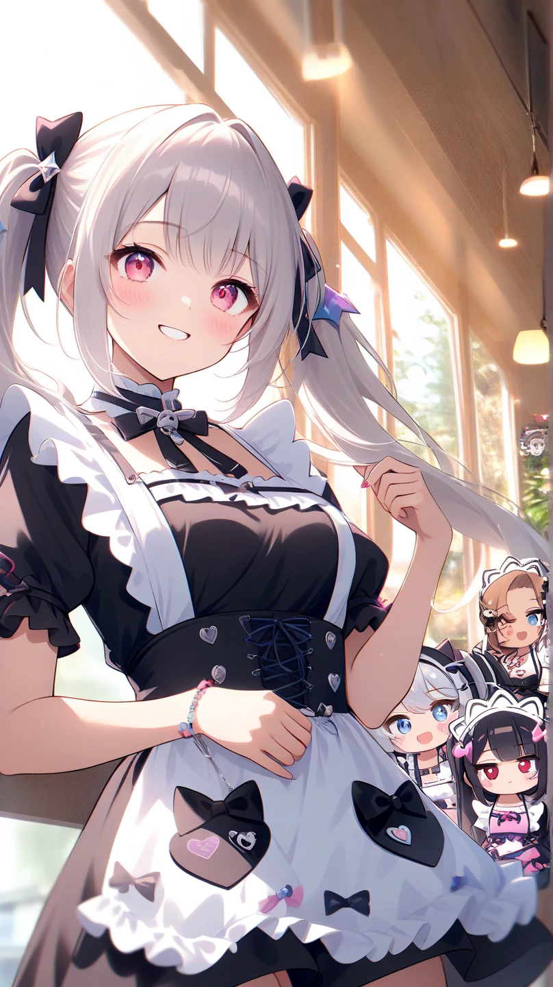 ((Highest quality)),(Ultra-high resolution),(Super detailed),(Detailed Description),((The best CG)),(masterpiece),Highly detailed art,(Art with precise detail:1.5), (maid:1.7),Beautiful and well-proportioned face:1.4,(Natural Makeup:1.5),(Tie Choker:1.6),(Upper breast:1.8),