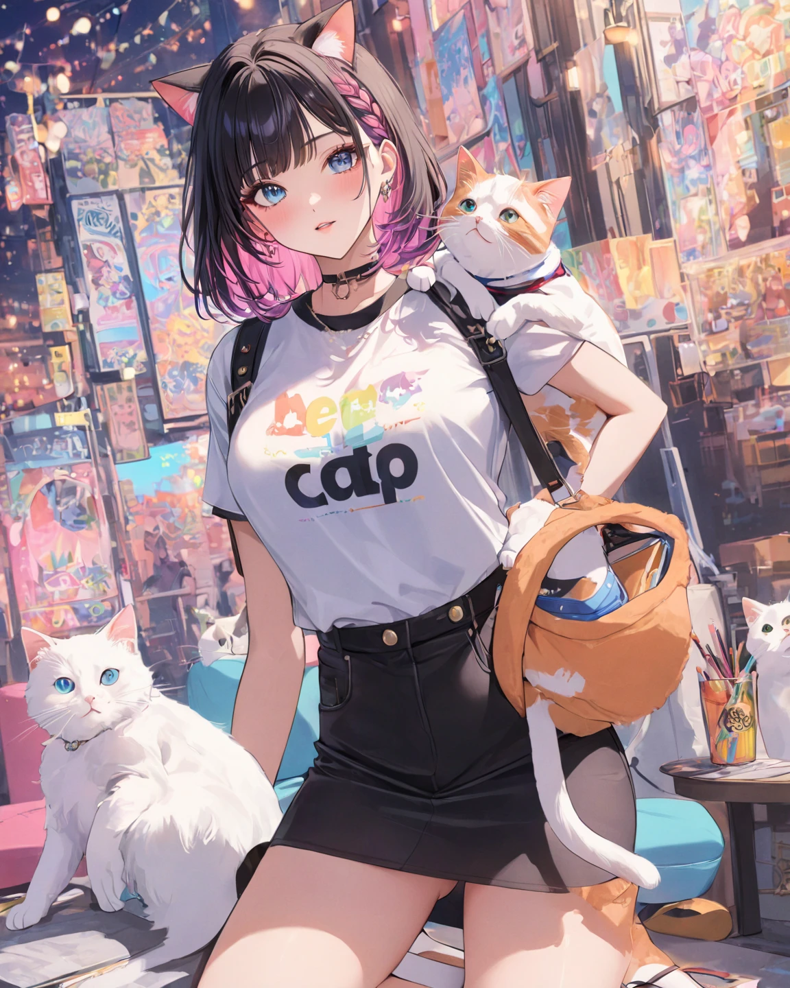 ((Best quality, 8k, Masterpiece :1.3)), upper body, Sharp fokus :1.2, Beautiful woman with perfect, Detailed eyes, Double eyelids, Interior view, ferpect lighting, Glowing skin,