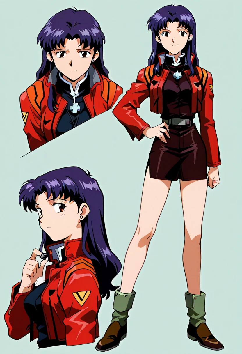 score_9, source_anime, score_8_up, score_7_up, character sheet, sensitive, 1girl, looking at viewer, smile, open mouth, short hair, blue eyes, simple background, brown hair, white background, closed mouth, brown eyes, short sleeves, teeth, tears, leotard, sketch, multiple views, upper teeth only, profile, headband, outstretched arms, wristband, hand on own face, retro artstyle, laughing, reference sheet, red leotard, expressions, 1980s (style) <lora:character_sheet:0.8>