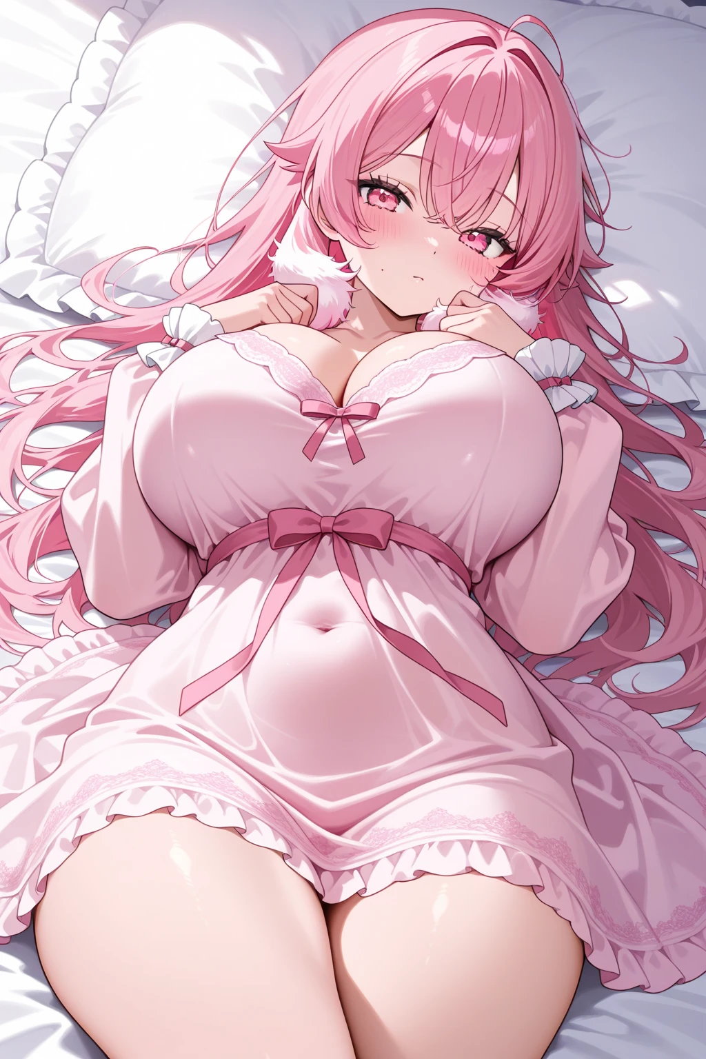 masterpiece, best quality,Super detailed,
Anime cute art style,Super detailed face,
Perfect anatomical structure,Full fingers,
whole body,Pillow Lantern,
1 hot girl,
#11: Messy Curly Charming Silver Long Hair,
Half open eyes,The pupils are heart-shaped,
Huge breast contours,Ruffle Impossible Dress,
Women's shirts,skirt,Pantyhose,Witch hat,
A teasing smile,Pregnant