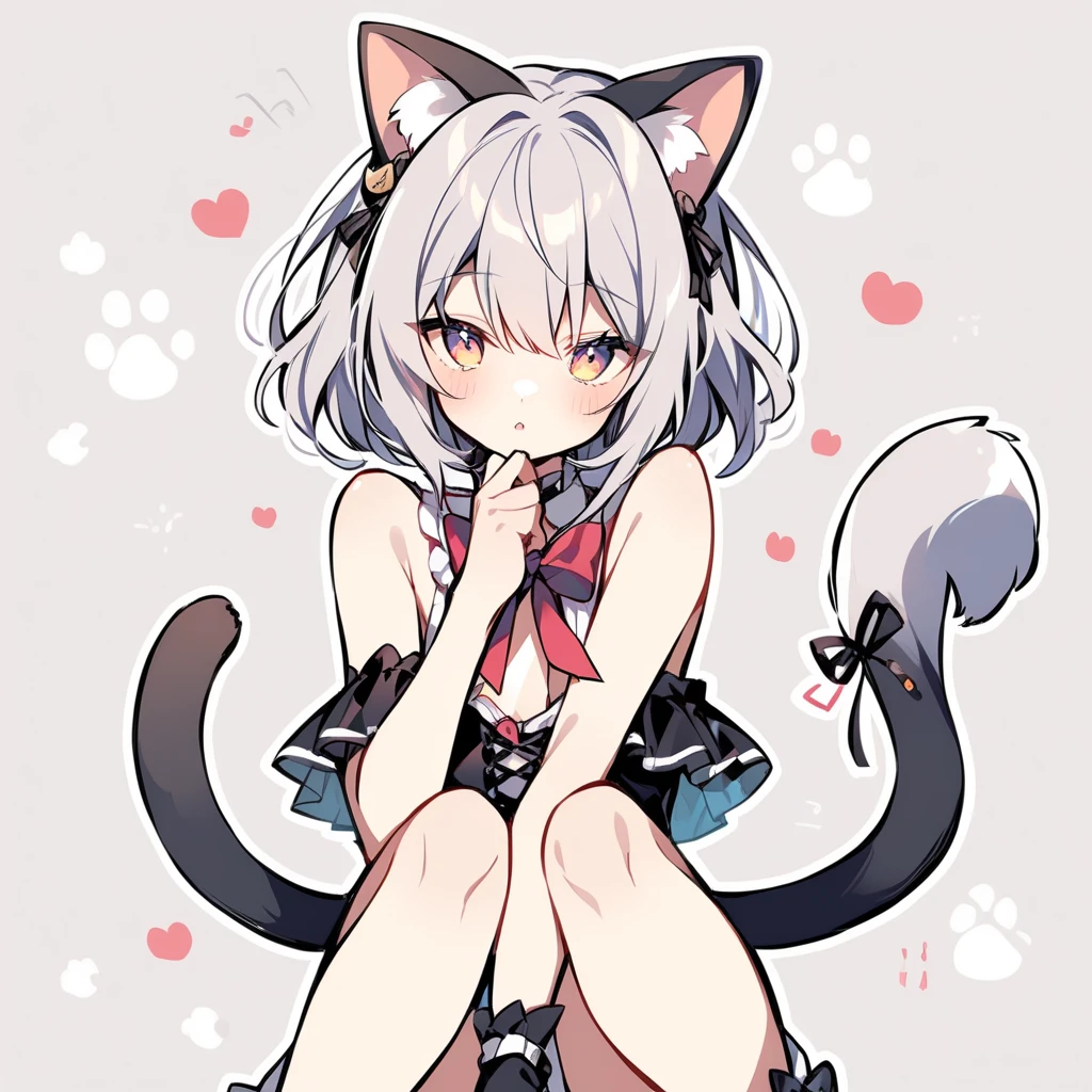angelcore, cat girl, black paint splatters (score_9,score_8_up,score_7_up,score_6_up,score_5_up,score_4_up)