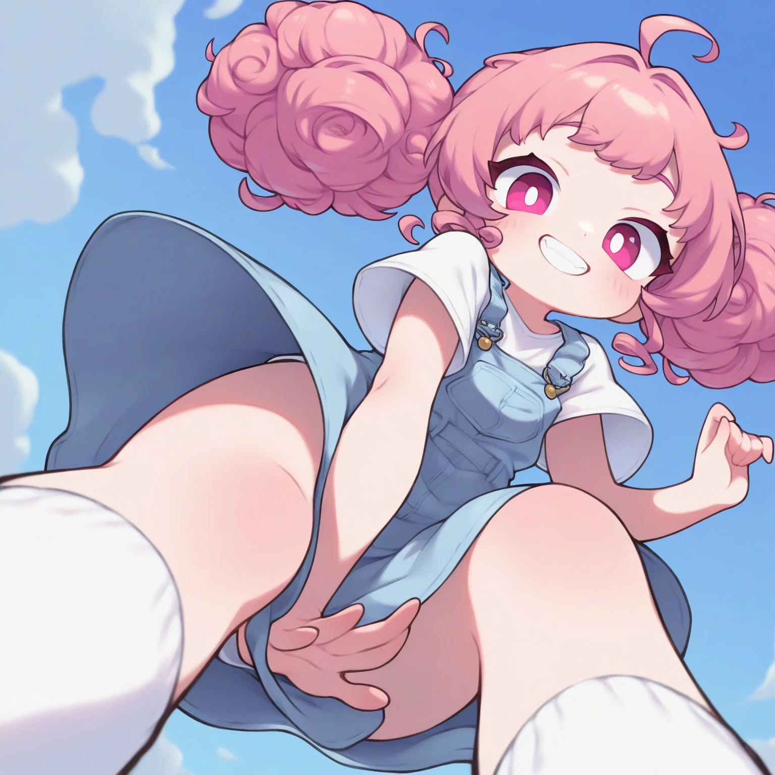 angry, cute, silly, pink long hair, full body size, pink eyes, big butt, small breasts, small boobs, flat boobs, detailed nipples, puffy nipples, , wearing cute clothes, street, city, vibrant colours, 8k resolution, (immature female), long body, flat shades, big areola, big nipples, smaller boobs, looking from front, chest visible