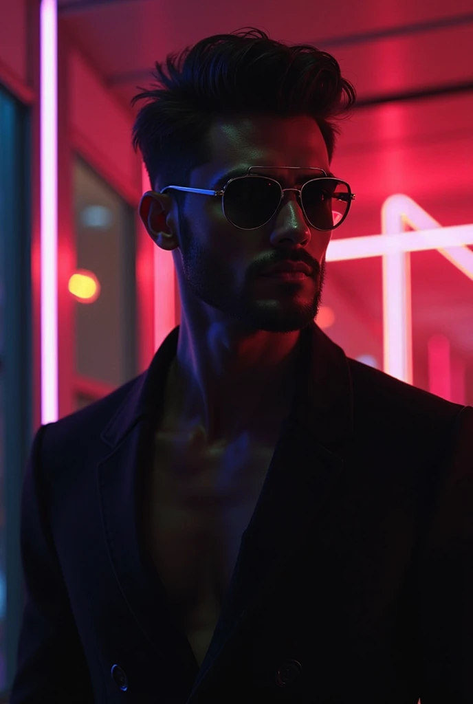 An image of a gay man emitting a laser beam from his eyes
