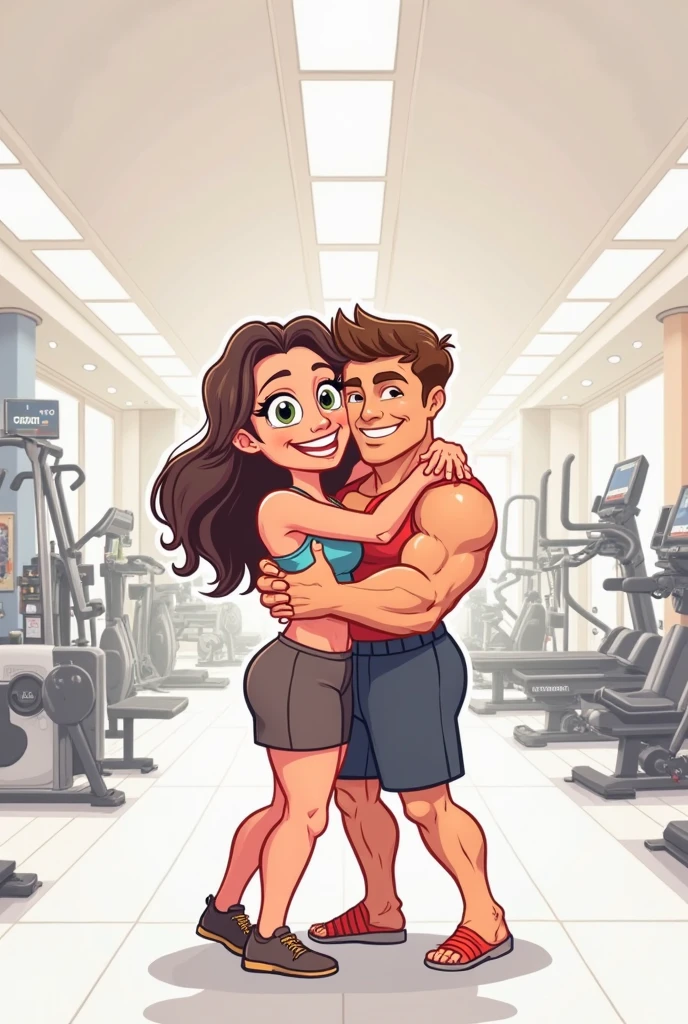 JIM EIDOMODE, 4K, A cartoon couple is doing exercises with idiots, cartoon digital art, digital art cartoon, in cartoon style, cartoon style, caricature illustration, cartoon art style, cartoon style cartoon illustration, realistic cartoon, profile picture, cartoon digital painting, cartoon style, working out, cartoon digital painting art, caricature, upper body avatar, caricature, cartoon art style animated