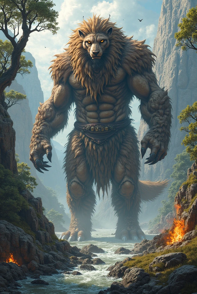 Half human half lion half bear