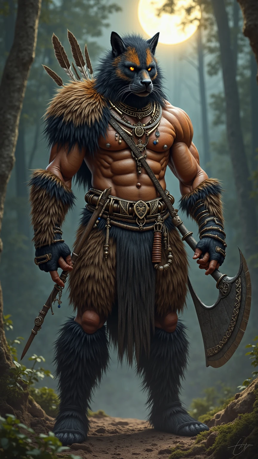 Filipino igorot in his traditional filipino igorot attire but no accessories, fighting position facing 3/4 left