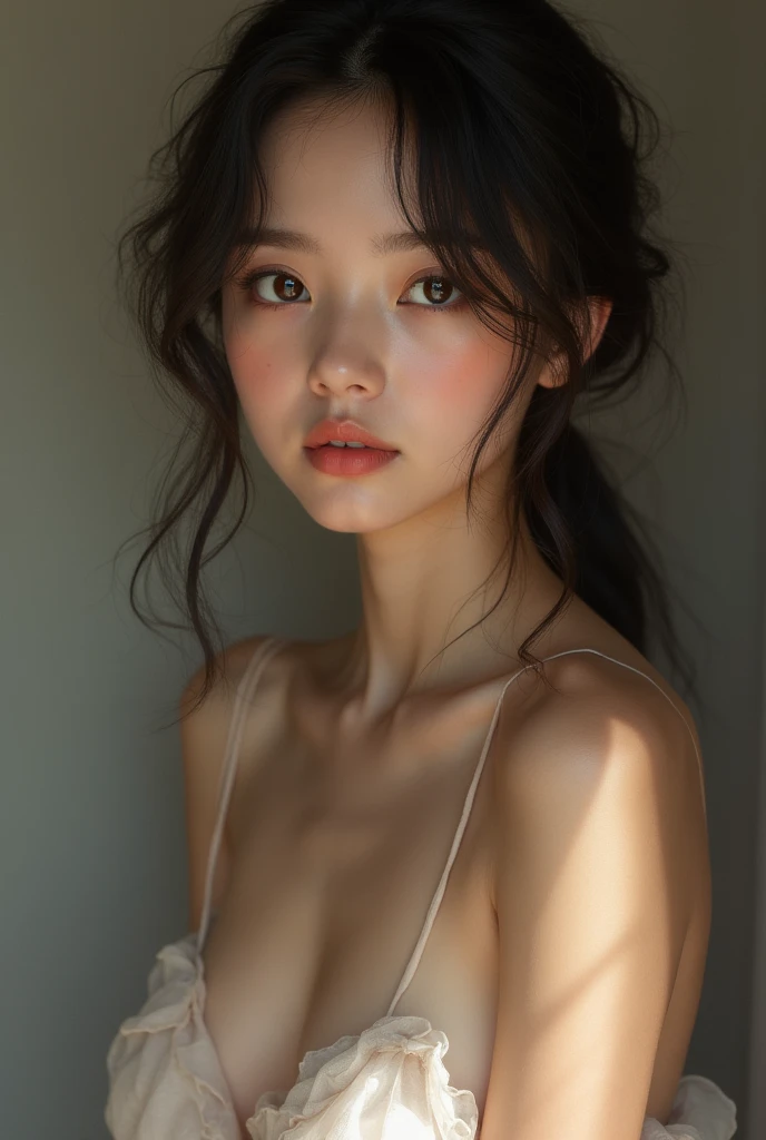 Realな写真、18 years old、Of Japanese、NUDE、naked、Detailed chest、Detailed face and body、Natural lighting、High resolution、Photorealistic、(Highest quality、8k、High resolution、masterpiece:1.2)、Super detailed、(Real、Photorealistic、Photorealistic:1.37)、Realな肌の質感、Detailed eyes and lips、Beautifully detailed face、Long eyelashes、Smooth Skin、Natural body shape